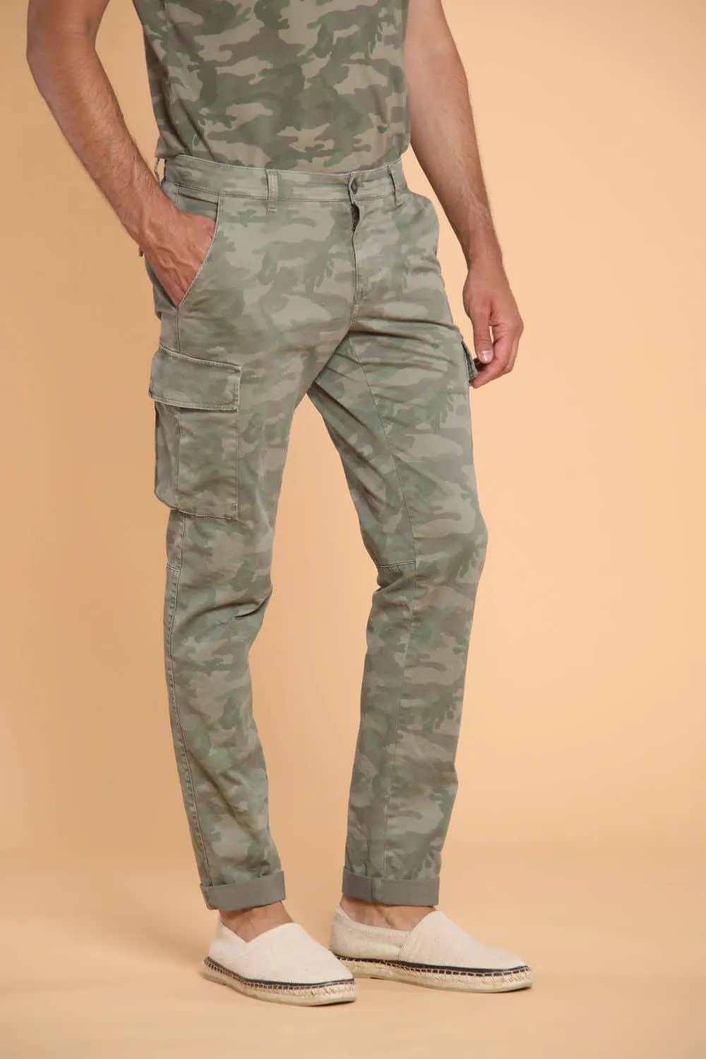 Chile men's cargo pants in cotton with camouflage pattern extra slim ① sold by Mason's
