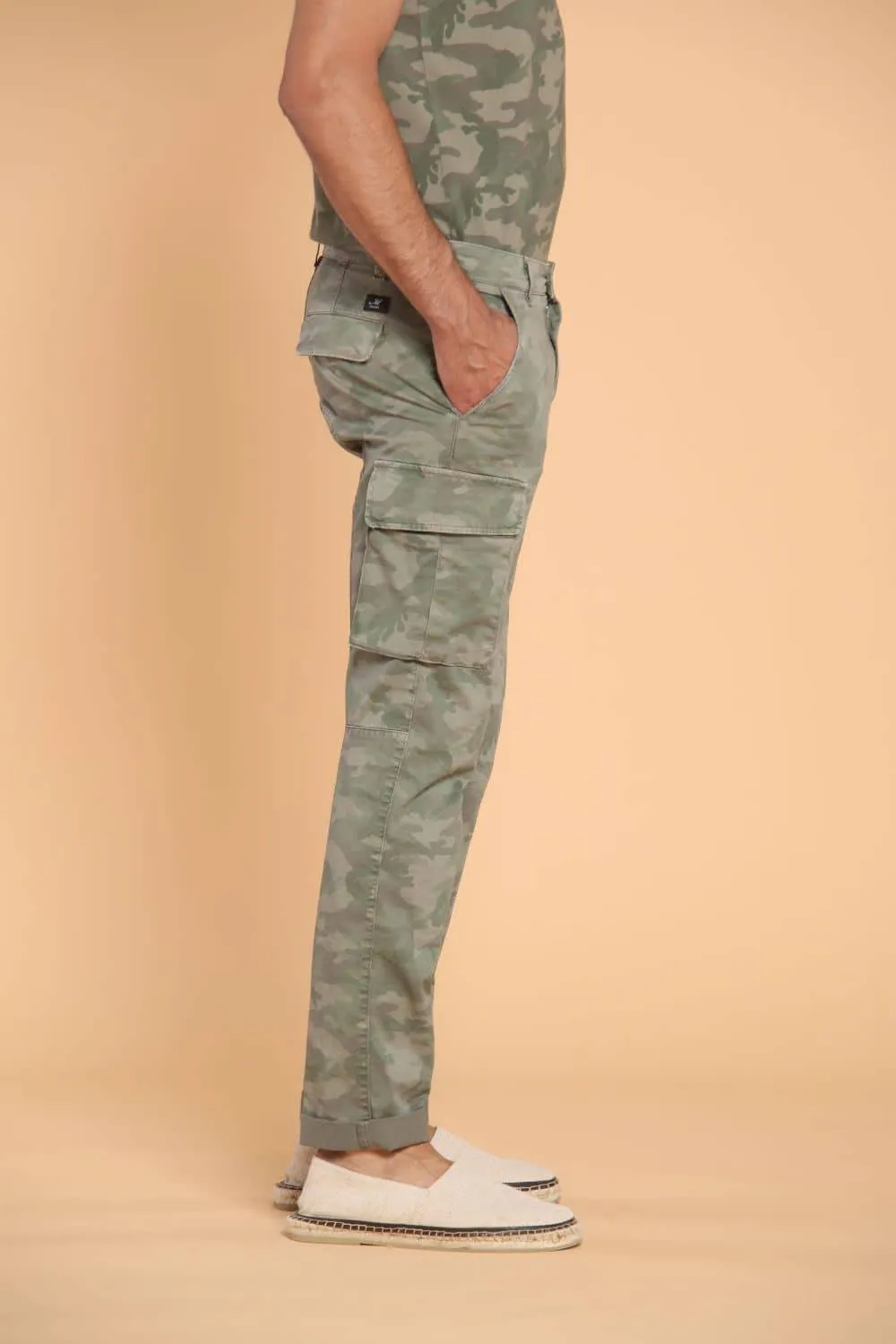 Chile men's cargo pants in cotton with camouflage pattern extra slim ① sold by Mason's product image thumbnail 3
