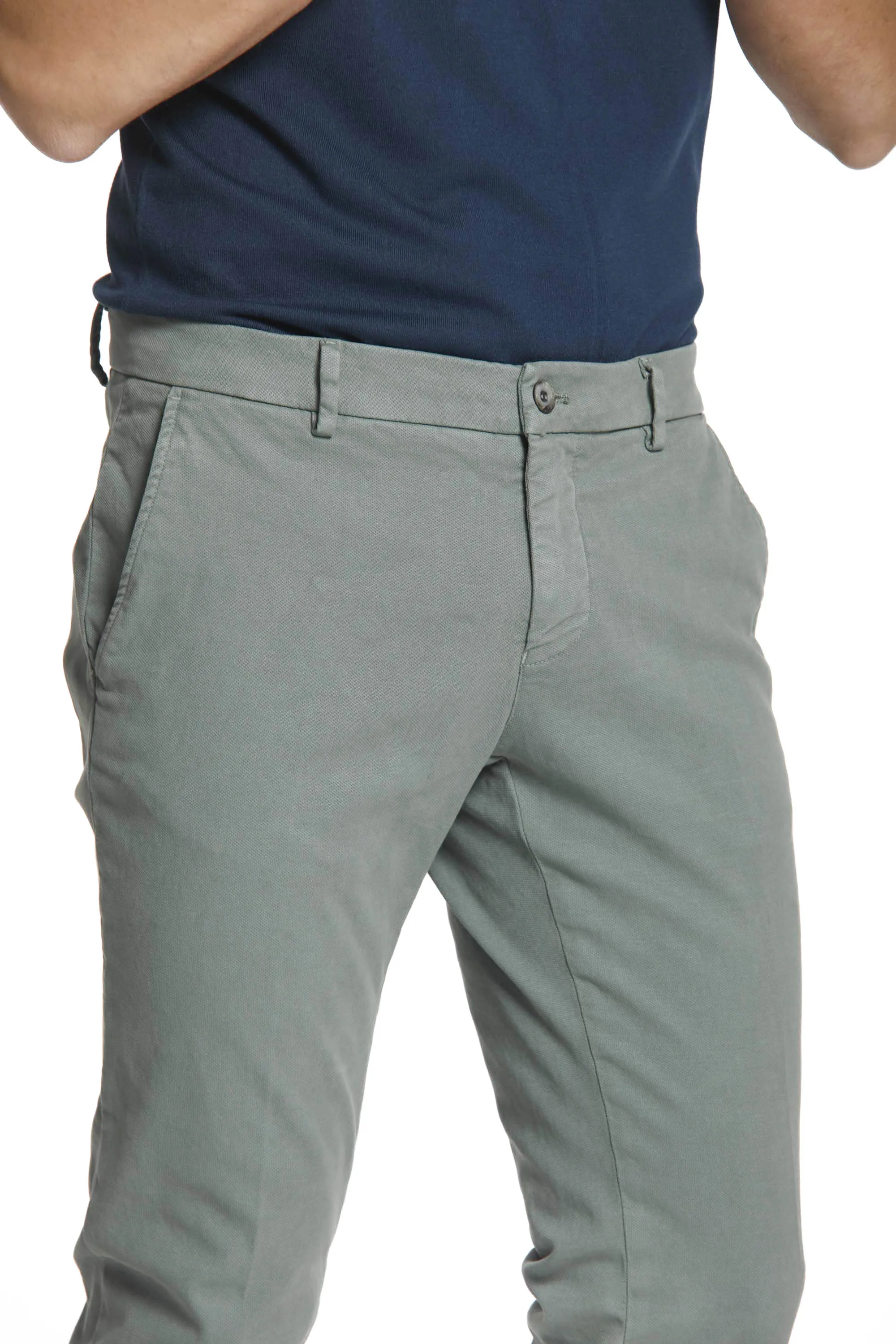 Milano Style man chino pant in gabardine and cotton modal stretch extra slim ① sold by Mason's product image thumbnail 3