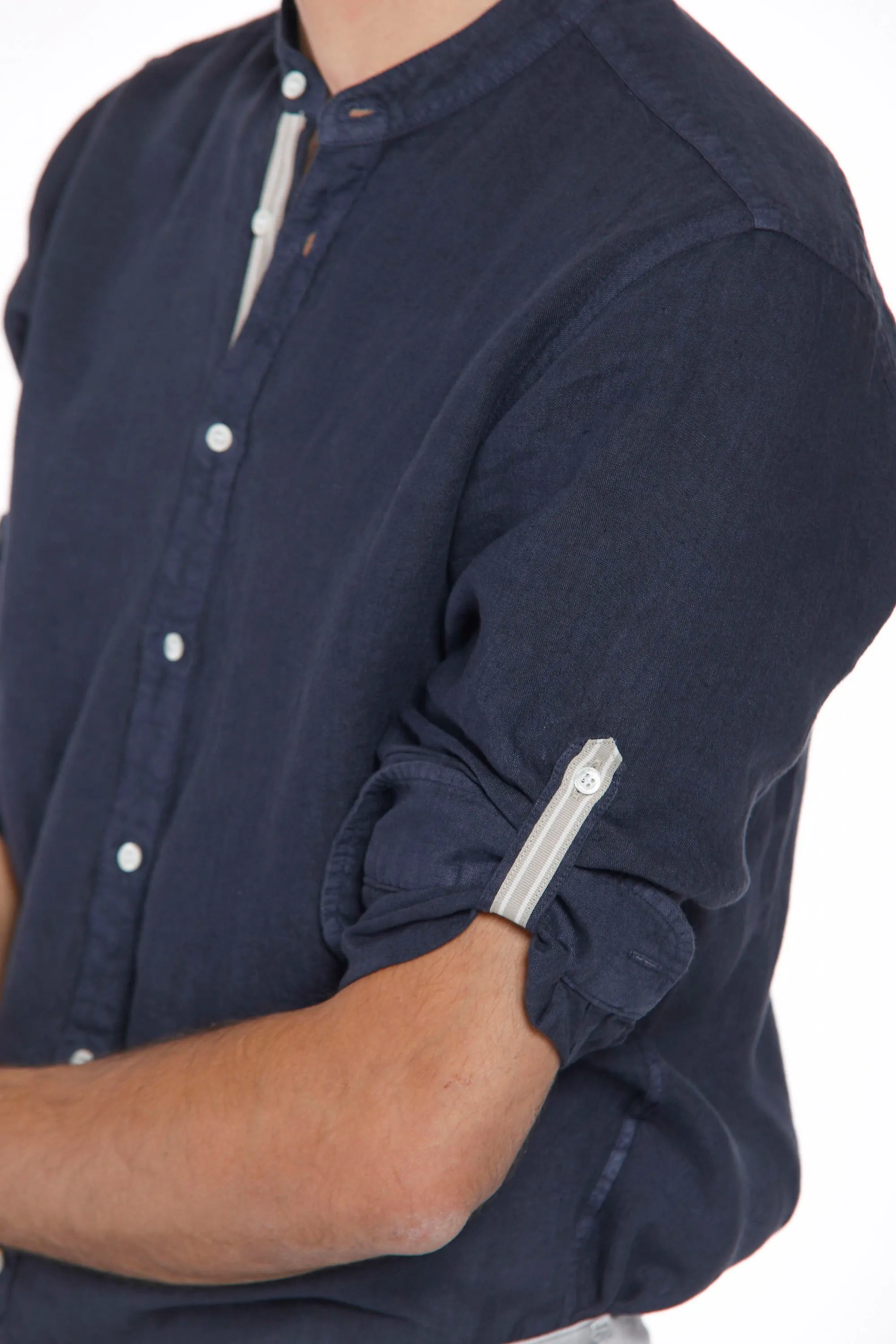 Porto men's long sleeve shirt in linen regular sold by Mason's product image thumbnail 3