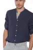 Porto men's long sleeve shirt in linen regular sold by Mason's