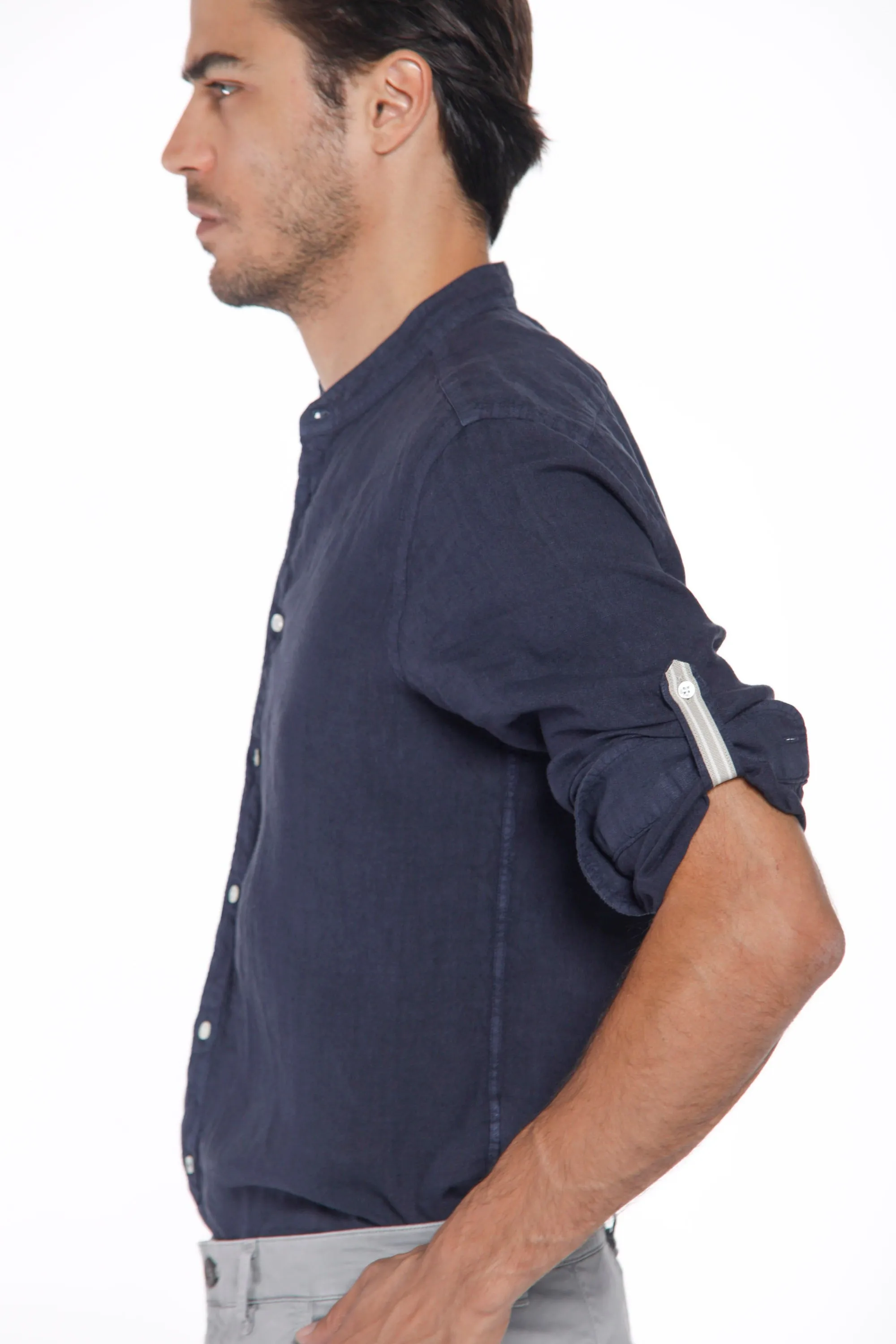 Porto men's long sleeve shirt in linen regular sold by Mason's product image thumbnail 4