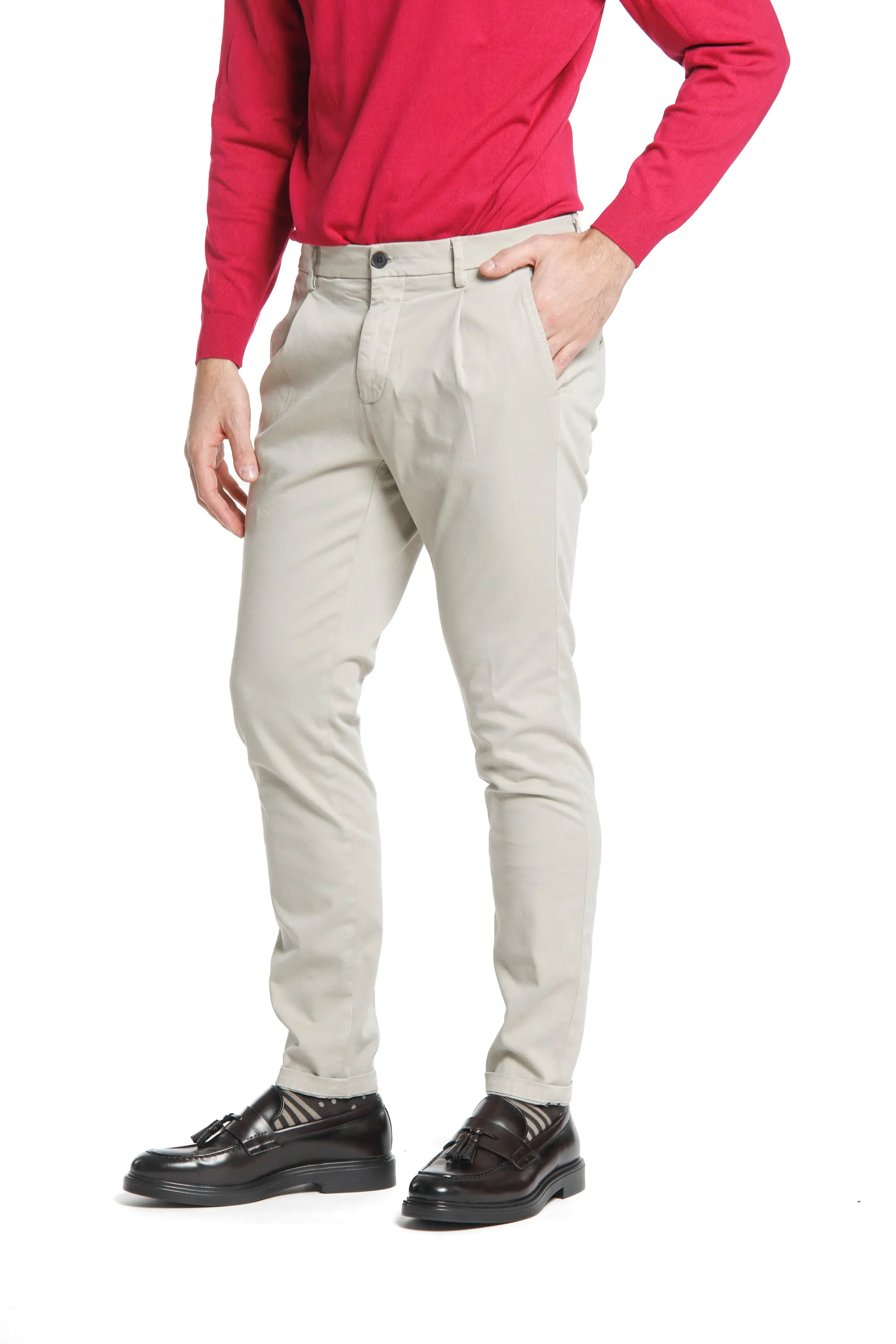 Osaka 1 Pinces man chino pant in satin carrot fit sold by Mason's product image thumbnail 2