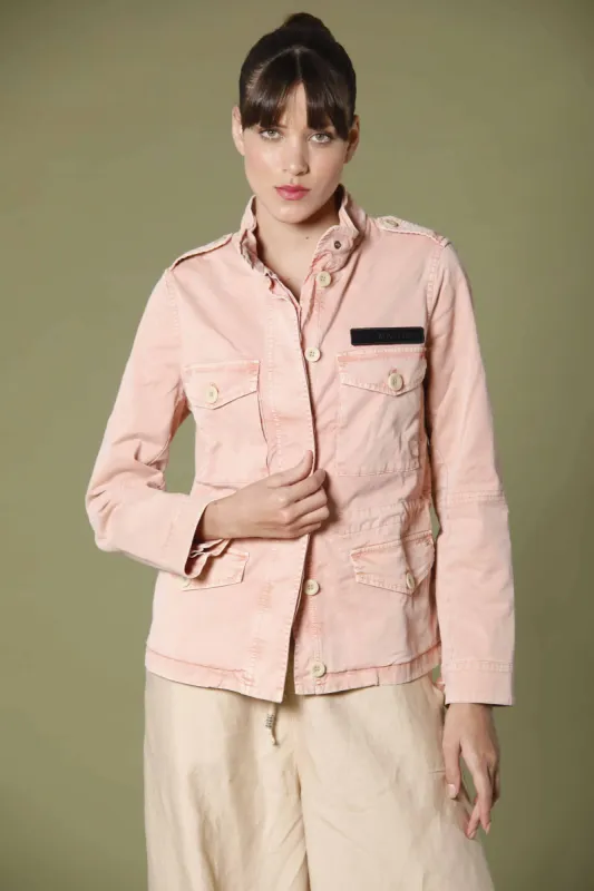 Eva woman field jacket in cotton icon washing with drawstring and patches sold by Mason's
