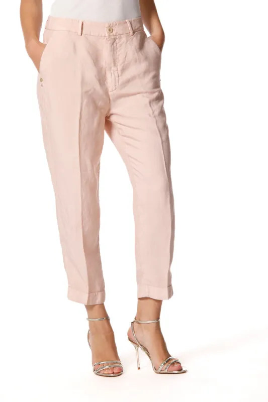 Linda Summer woman chino pants in tencel and linen relaxed sold by Mason's