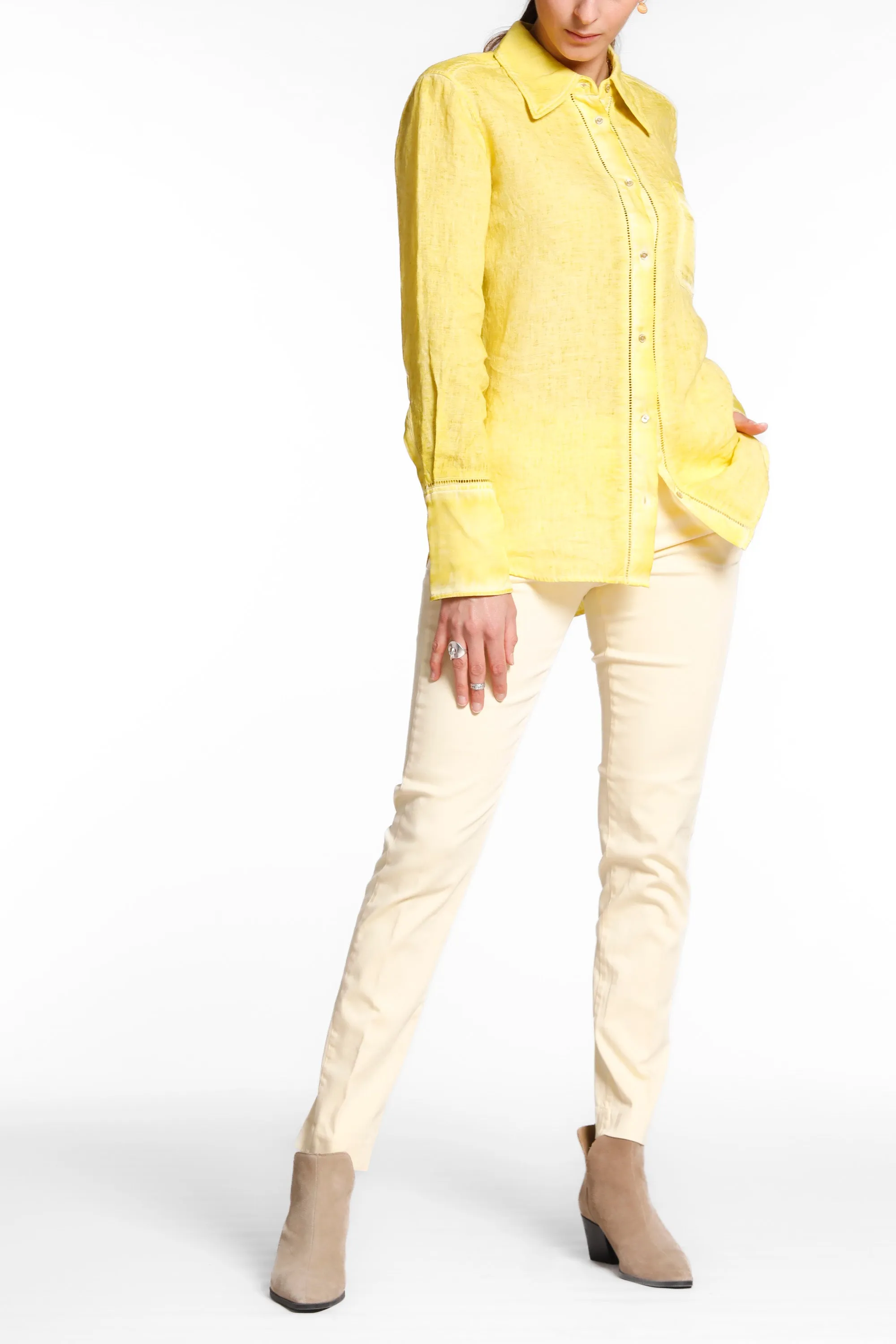 Nicole Patch woman long sleeves shirt in linen icon washing sold by Mason's product image thumbnail 2