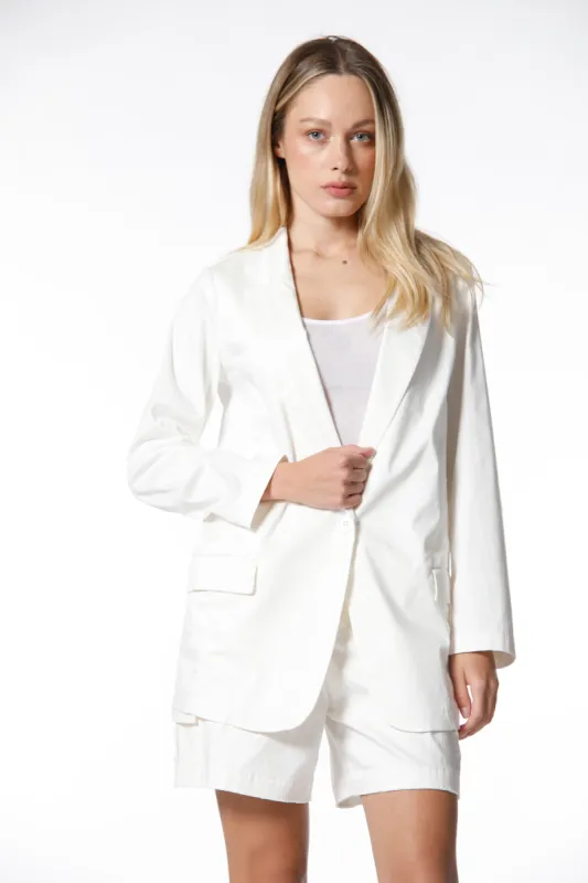 Letizia long woman blazer in satin with one button sold by Mason's