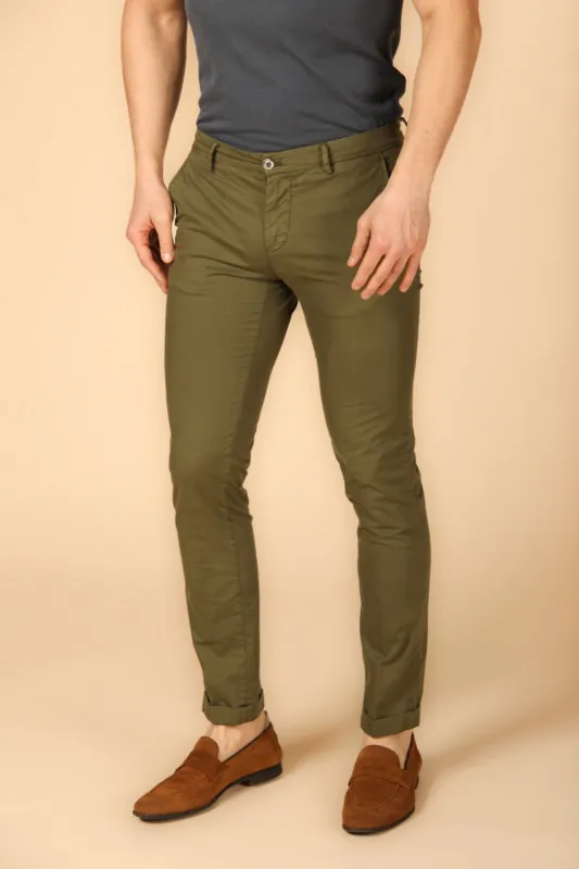Milano Style men's chino pants in stretch gabardine extra slim ① sold by Mason's