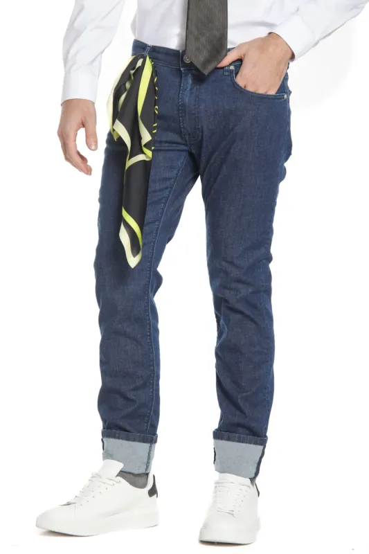 Harris 5 Pockets Action stretch man denim pants slim sold by Mason's