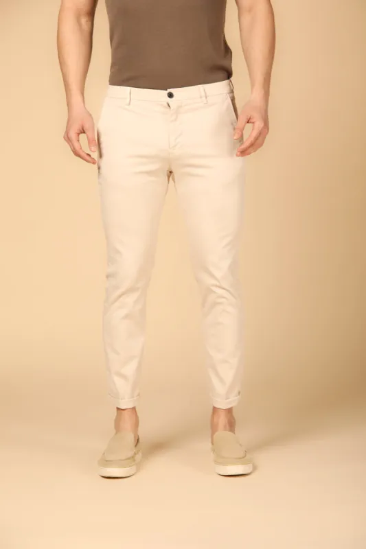 Osaka men's chino pants in tencel and cotton tricot carrot fit sold by Mason's