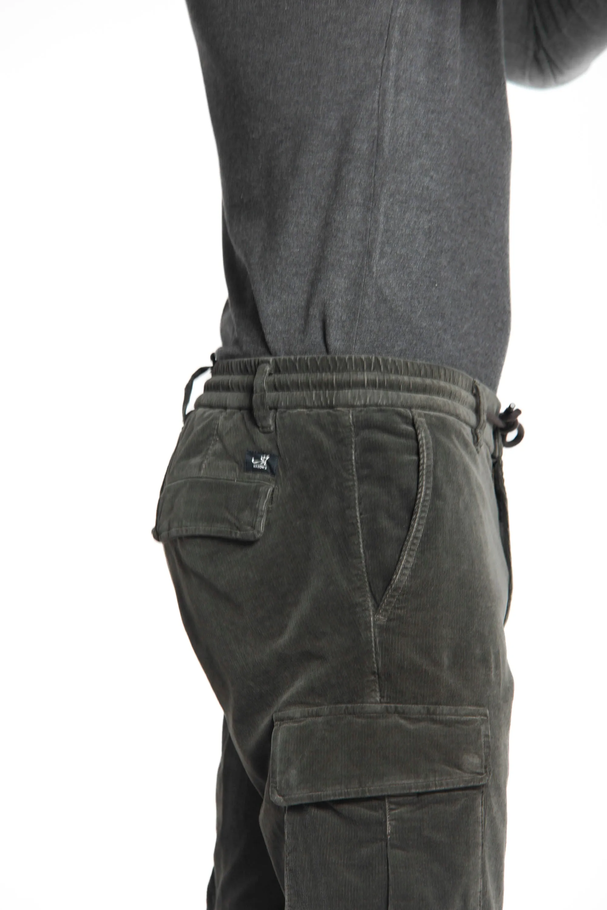 Chile Jogger man cargo pant in 1500 striped velvet extra slim sold by Mason's product image thumbnail 3