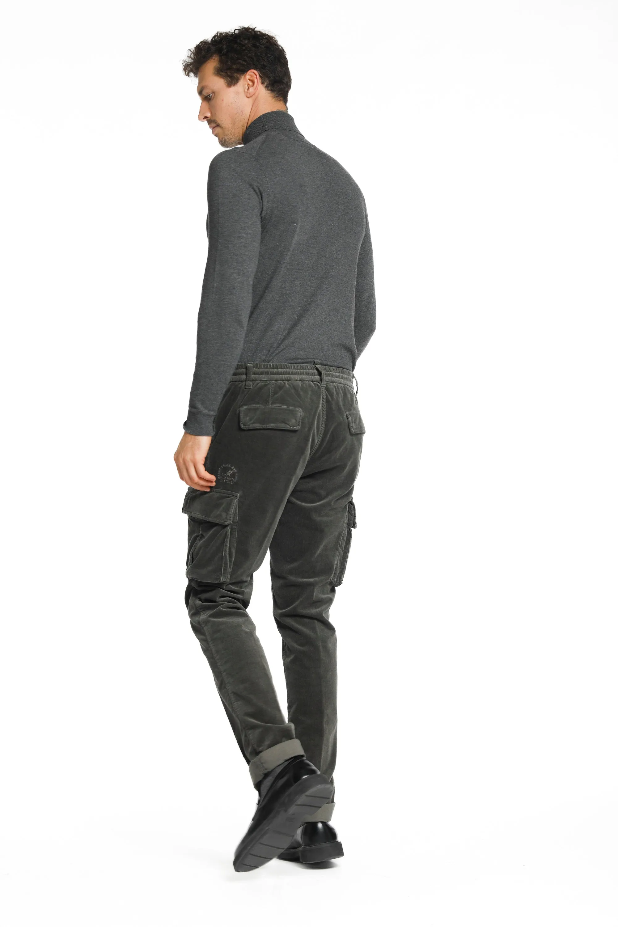 Chile Jogger man cargo pant in 1500 striped velvet extra slim sold by Mason's product image thumbnail 5