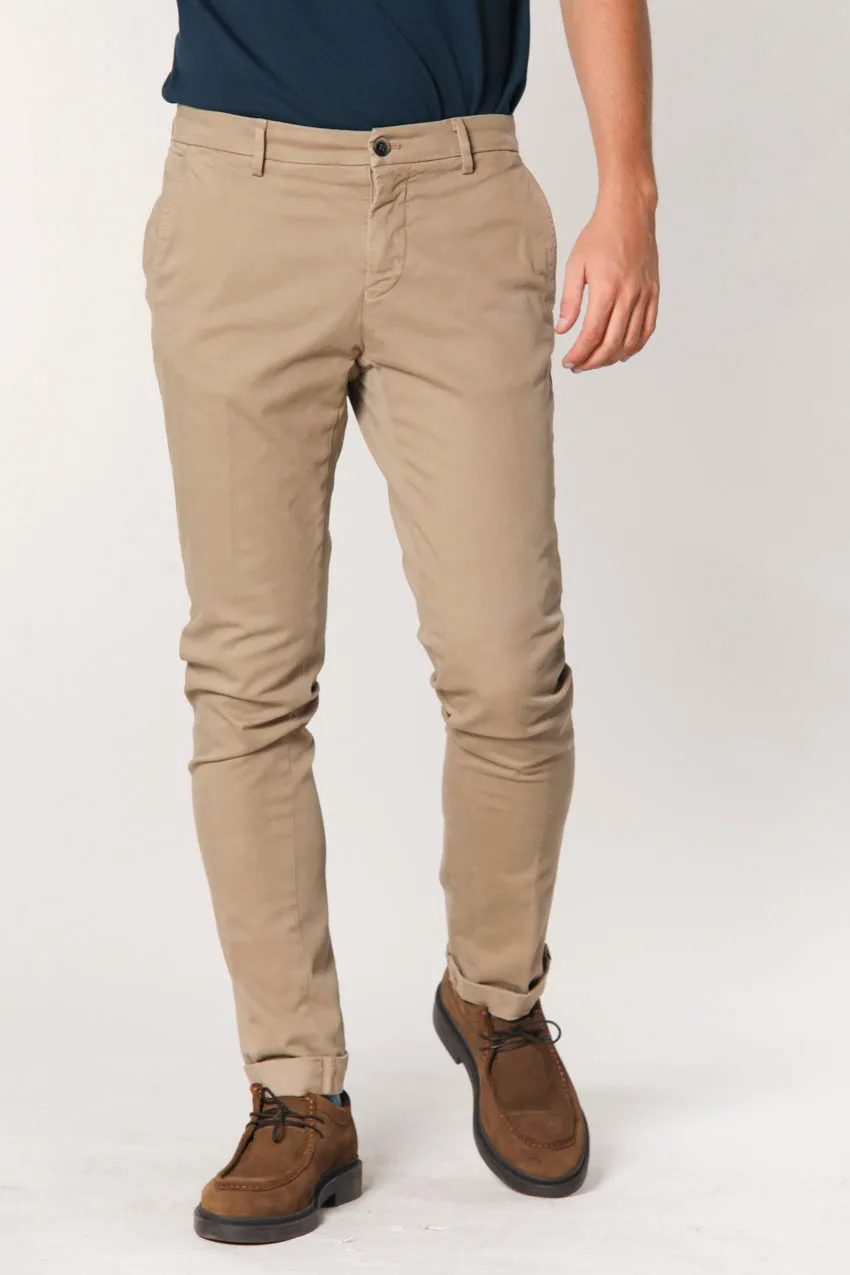 Milano Style man chino pant in gabardine and cotton modal stretch extra slim ① sold by Mason's