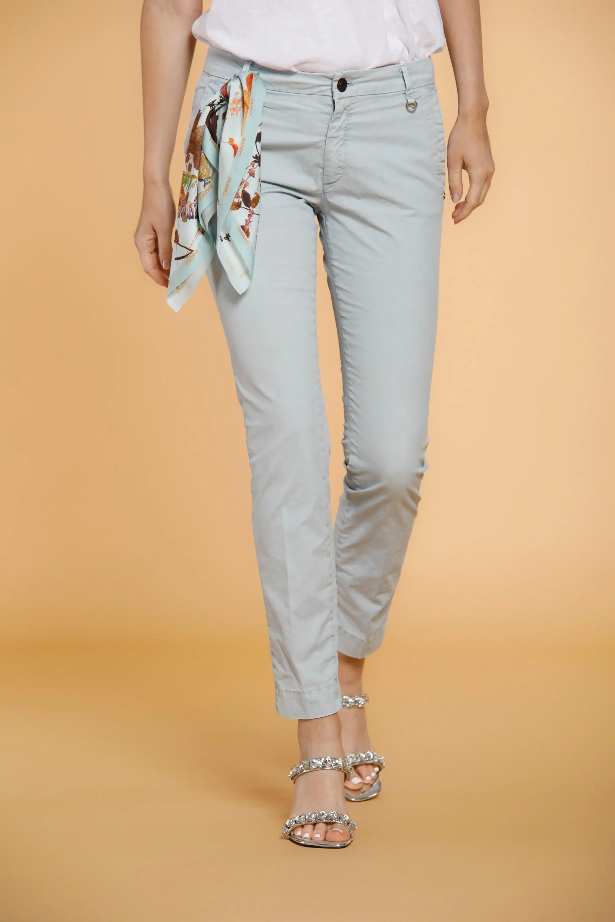 Jaqueline Archivio woman chino pants in stretch cotton icon washes curvy sold by Mason's