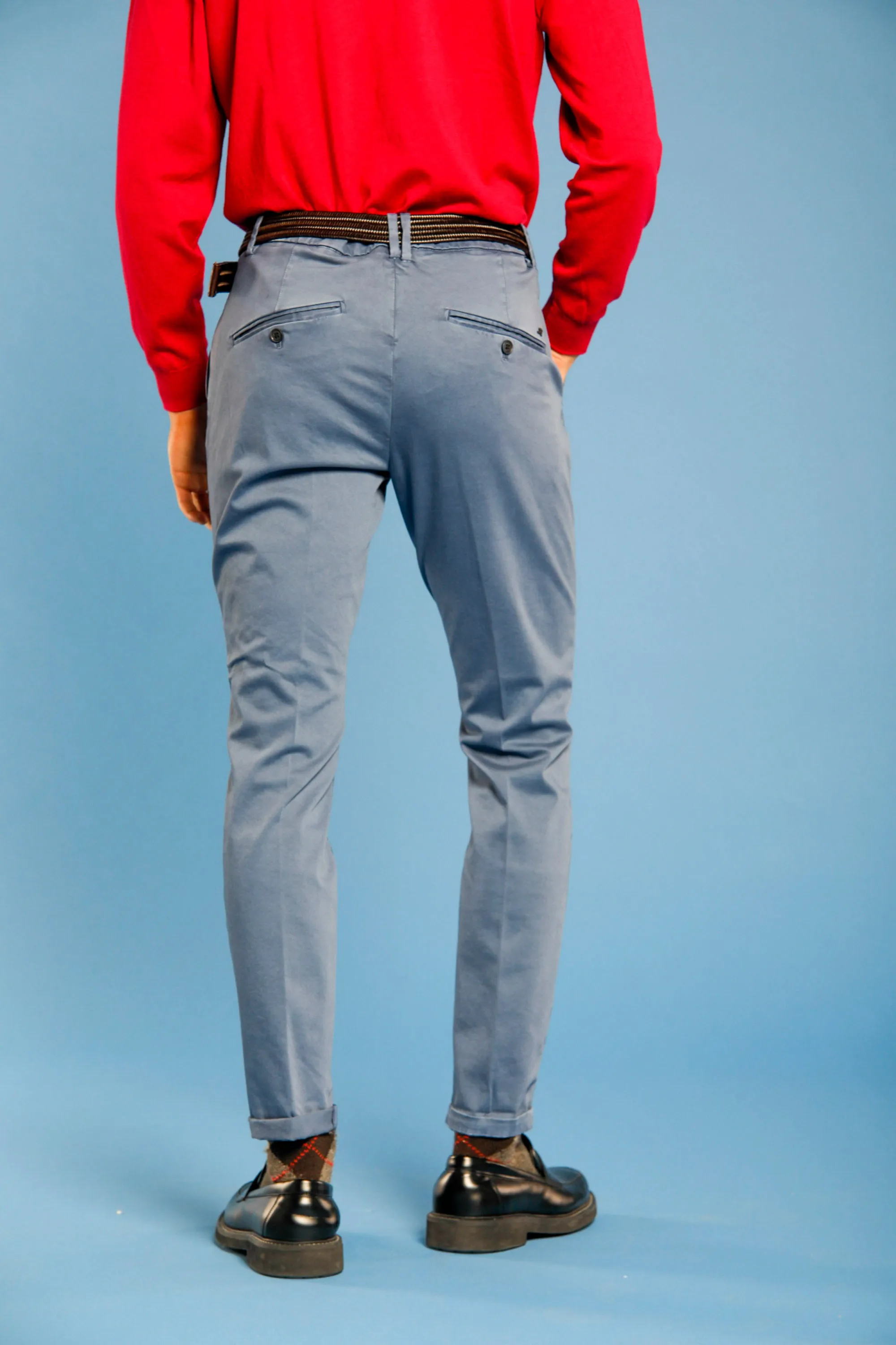 Osaka 1 Pinces man chino pant in satin carrot fit sold by Mason's product image thumbnail 4