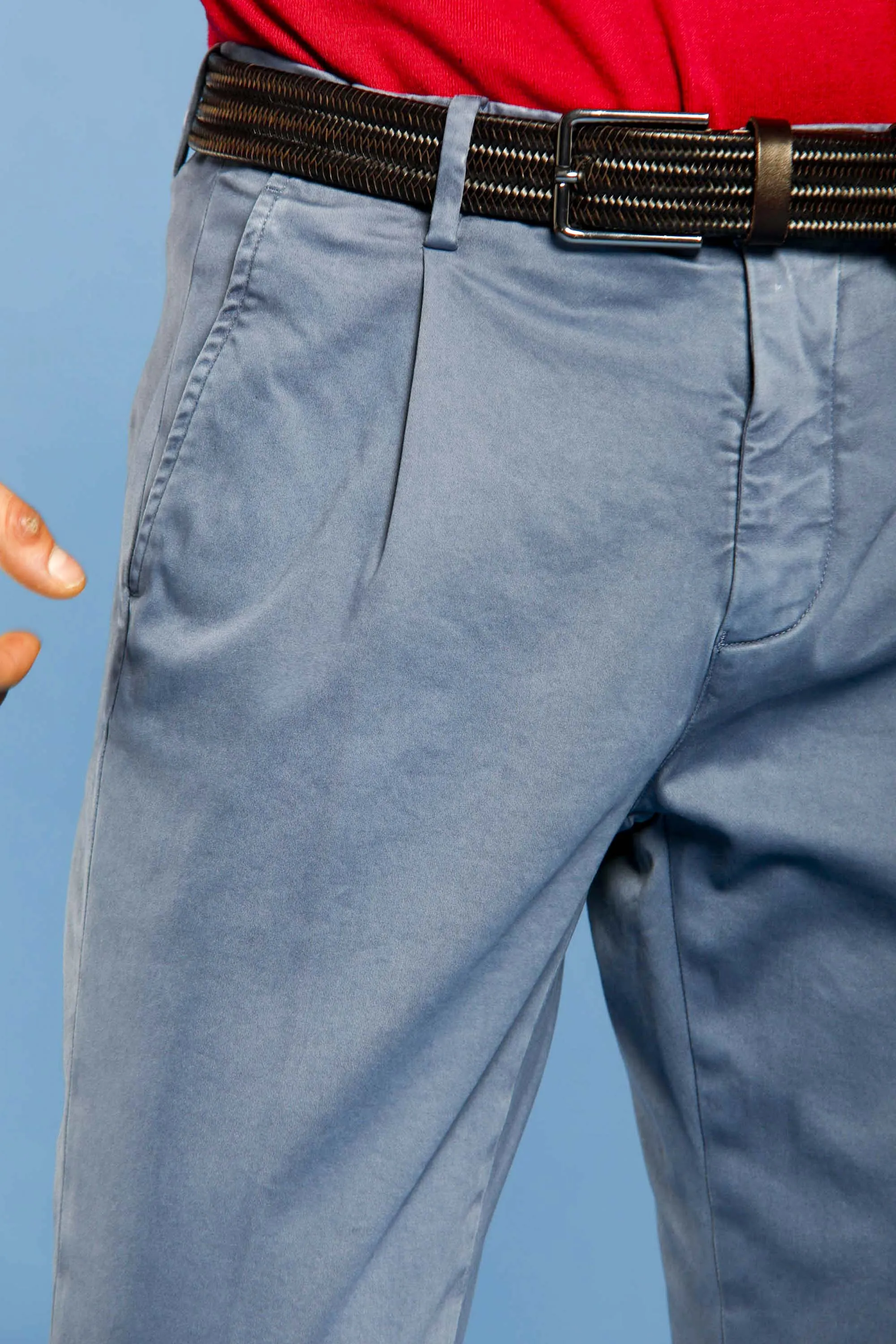 Osaka 1 Pinces man chino pant in satin carrot fit sold by Mason's product image thumbnail 2