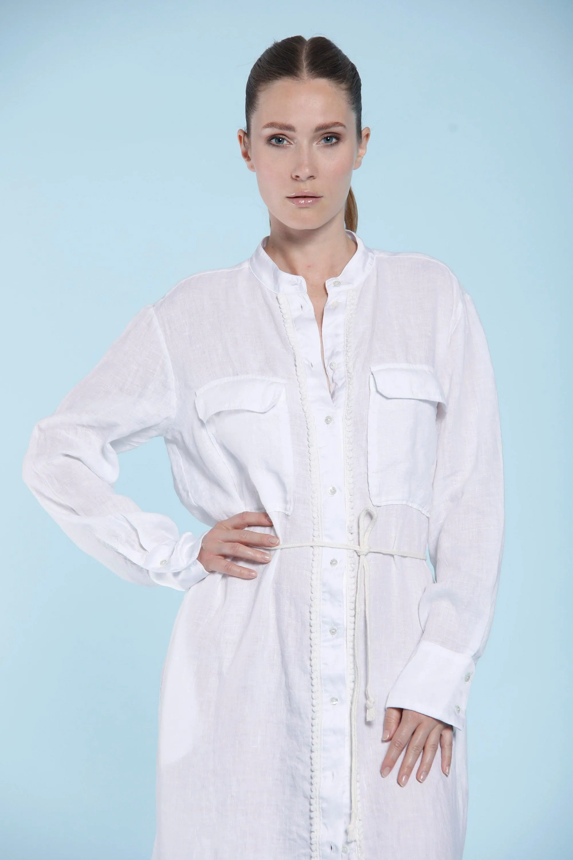 Colette Dress woman long linen dress with large pockets and belt sold by Mason's product image thumbnail 2