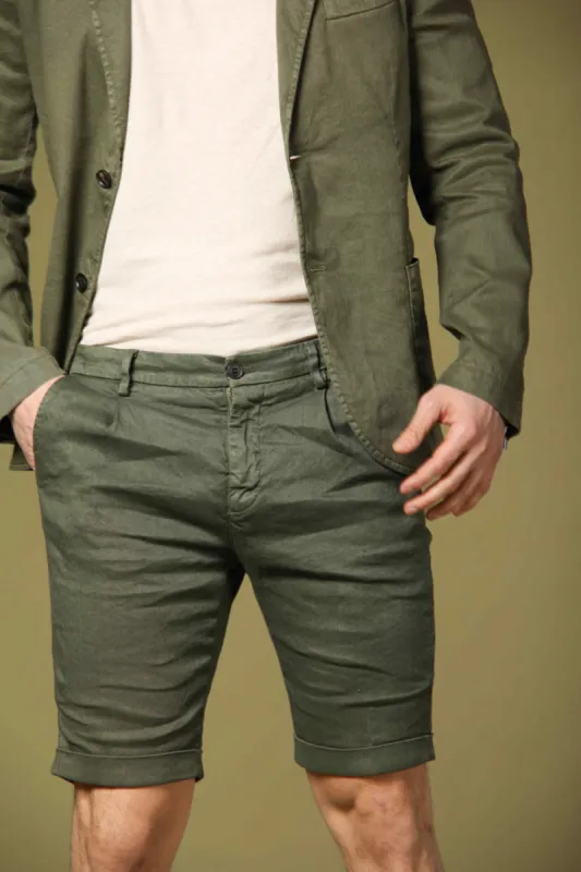Osaka 1 Pinces men's chino bermuda in twill carrot fit sold by Mason's