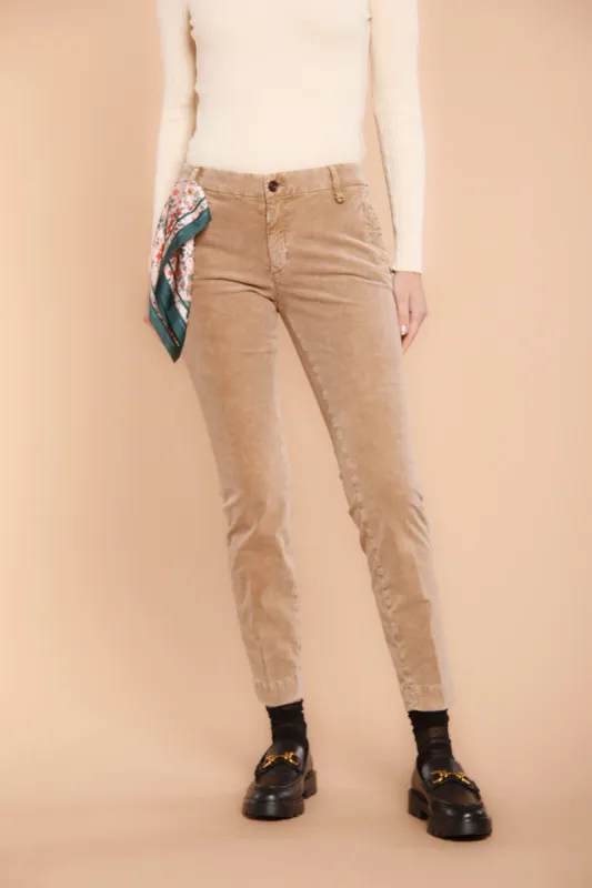 Jaqueline Archivio woman velvet milleraies chino pants curvy sold by Mason's
