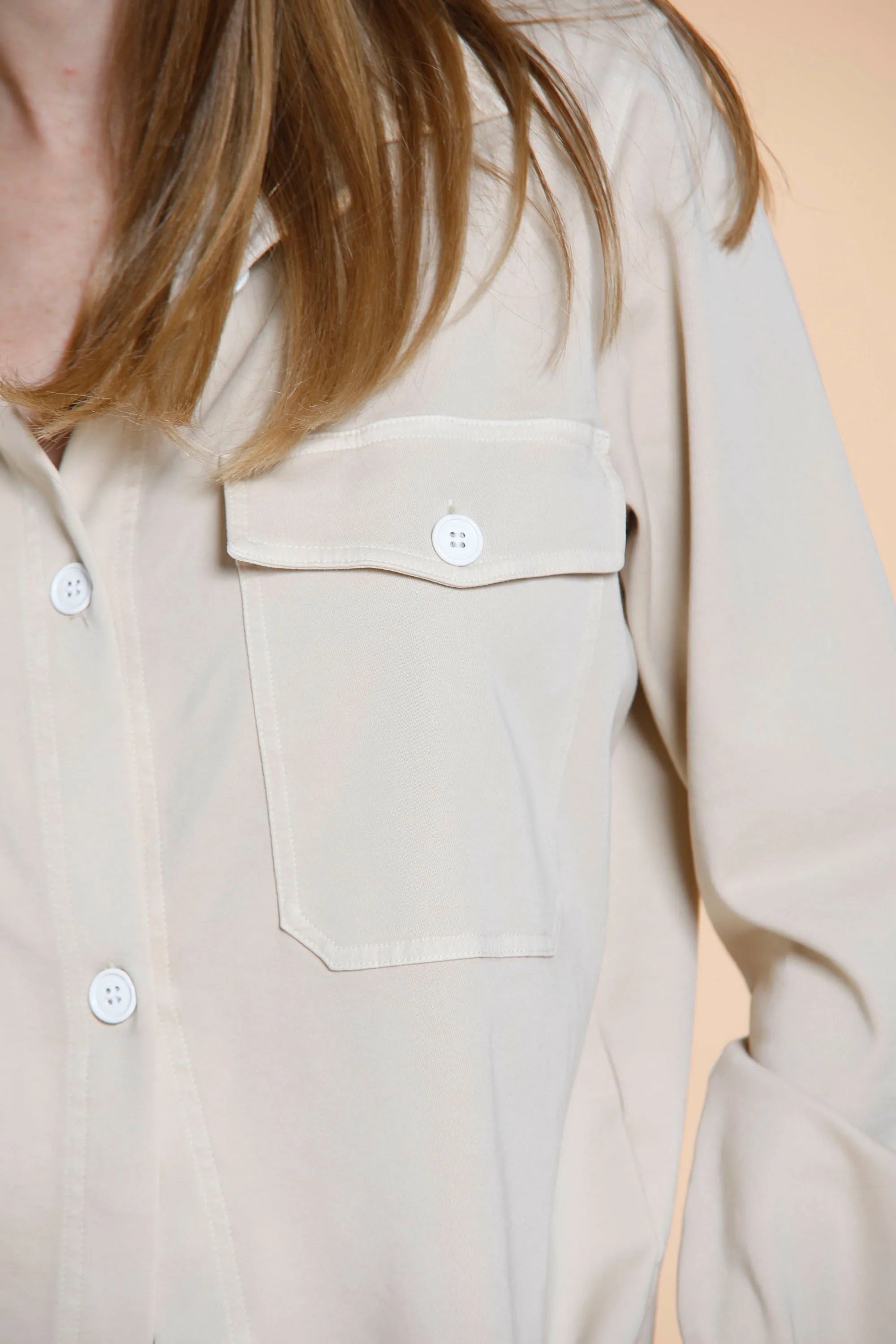 Cityfield woman field jacket in cotton and tencel with pockets sold by Mason's product image thumbnail 3