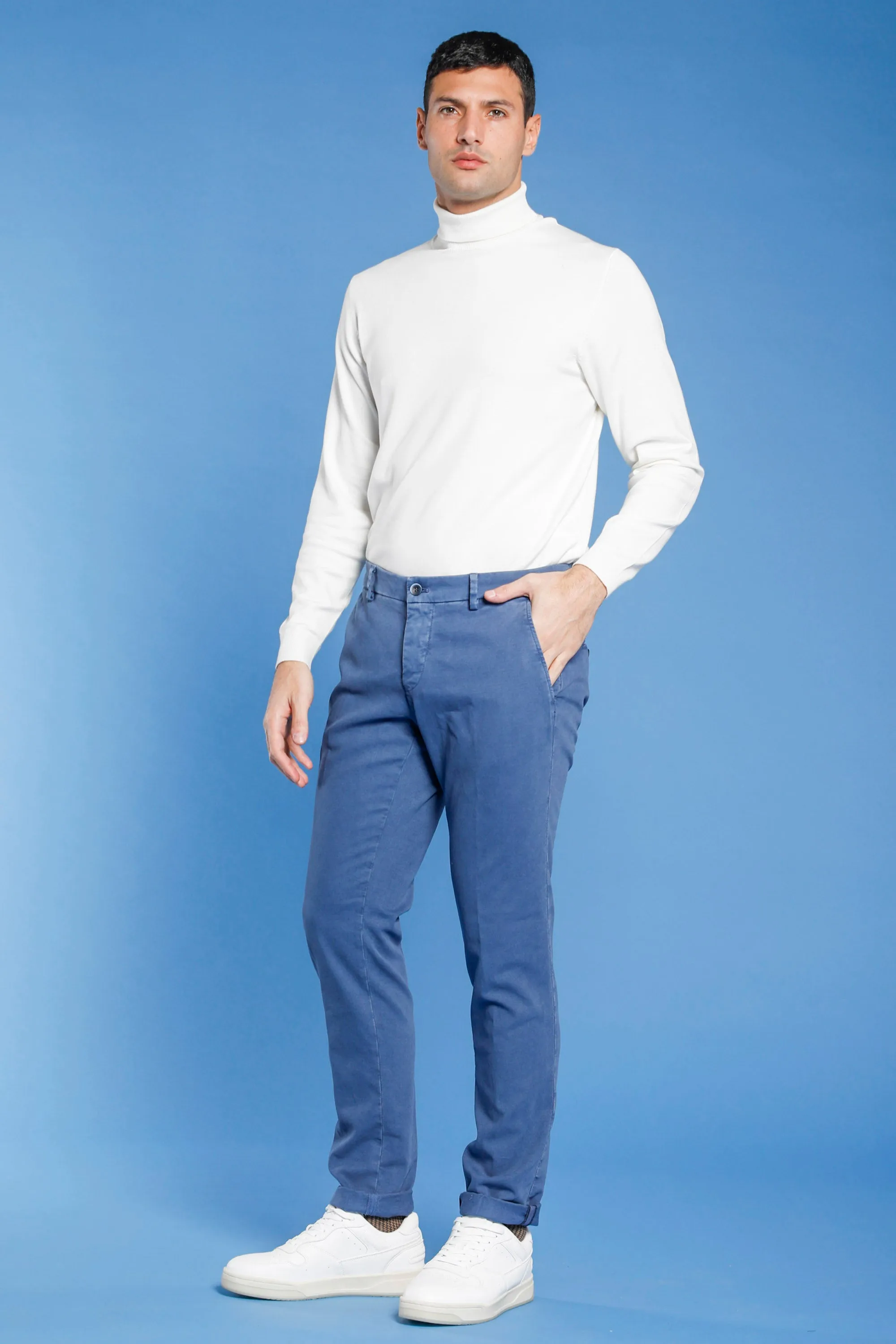 Milano Style man chino pant in gabardine and cotton modal stretch extra slim ① sold by Mason's product image thumbnail 2