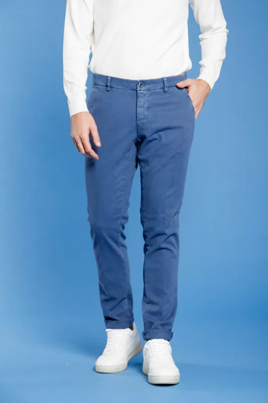 Milano Style man chino pant in gabardine and cotton modal stretch extra slim ① sold by Mason's
