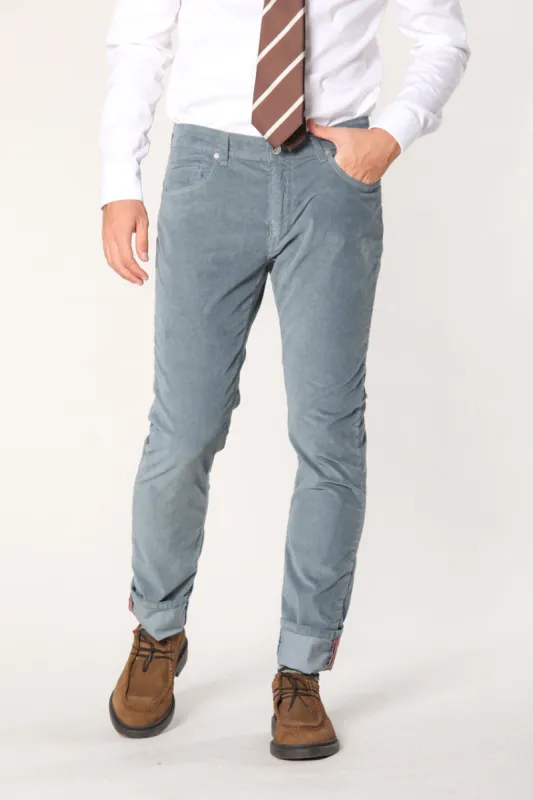 Harris 5 Pockets man pant in 1000 striped velvet slim sold by Mason's