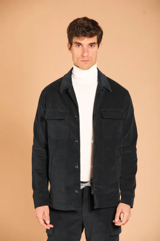 Williams men's overshirt in jersey fabric velvet effect slim fit sold by Mason's