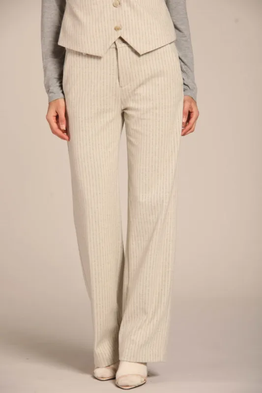 New York Straight women's chino pants in jersey stripe pattern straight fit sold by Mason's