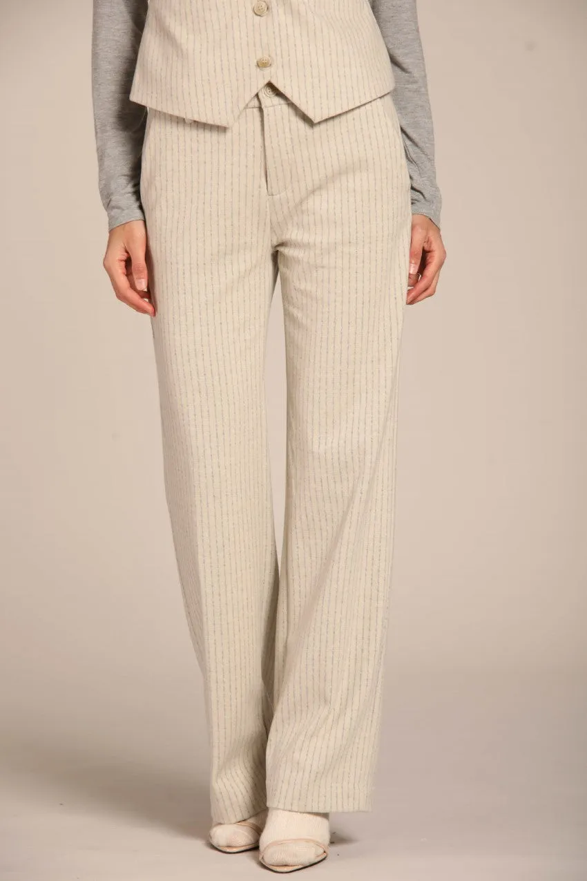 New York Straight women's chino pants in jersey stripe pattern straight fit sold by Mason's