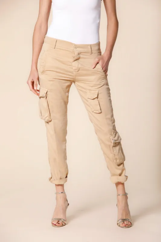 Asia Snake women's cargo pants in tencel with studs relaxed ① sold by Mason's