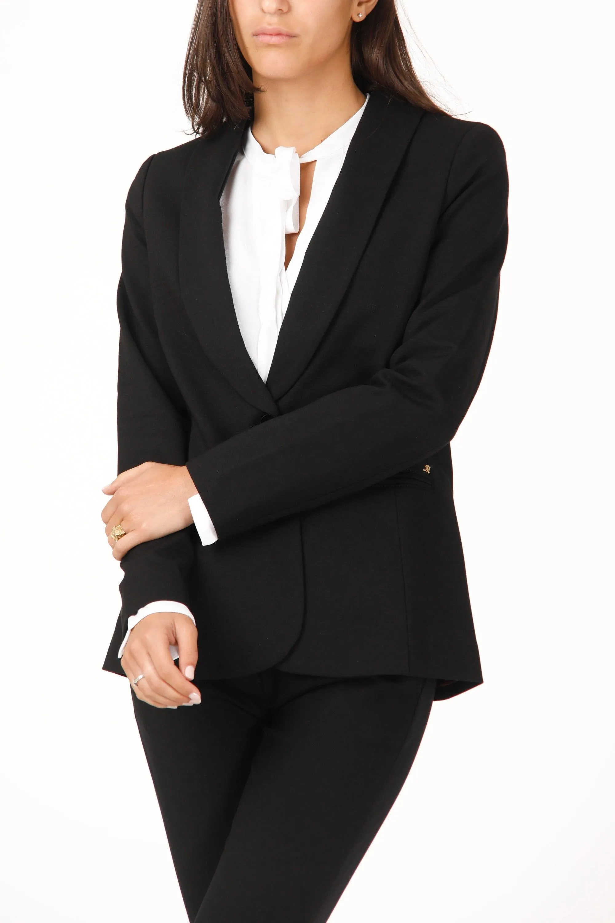 Smoking woman blazer in technical jersey with shawl collar sold by Mason's product image thumbnail 2