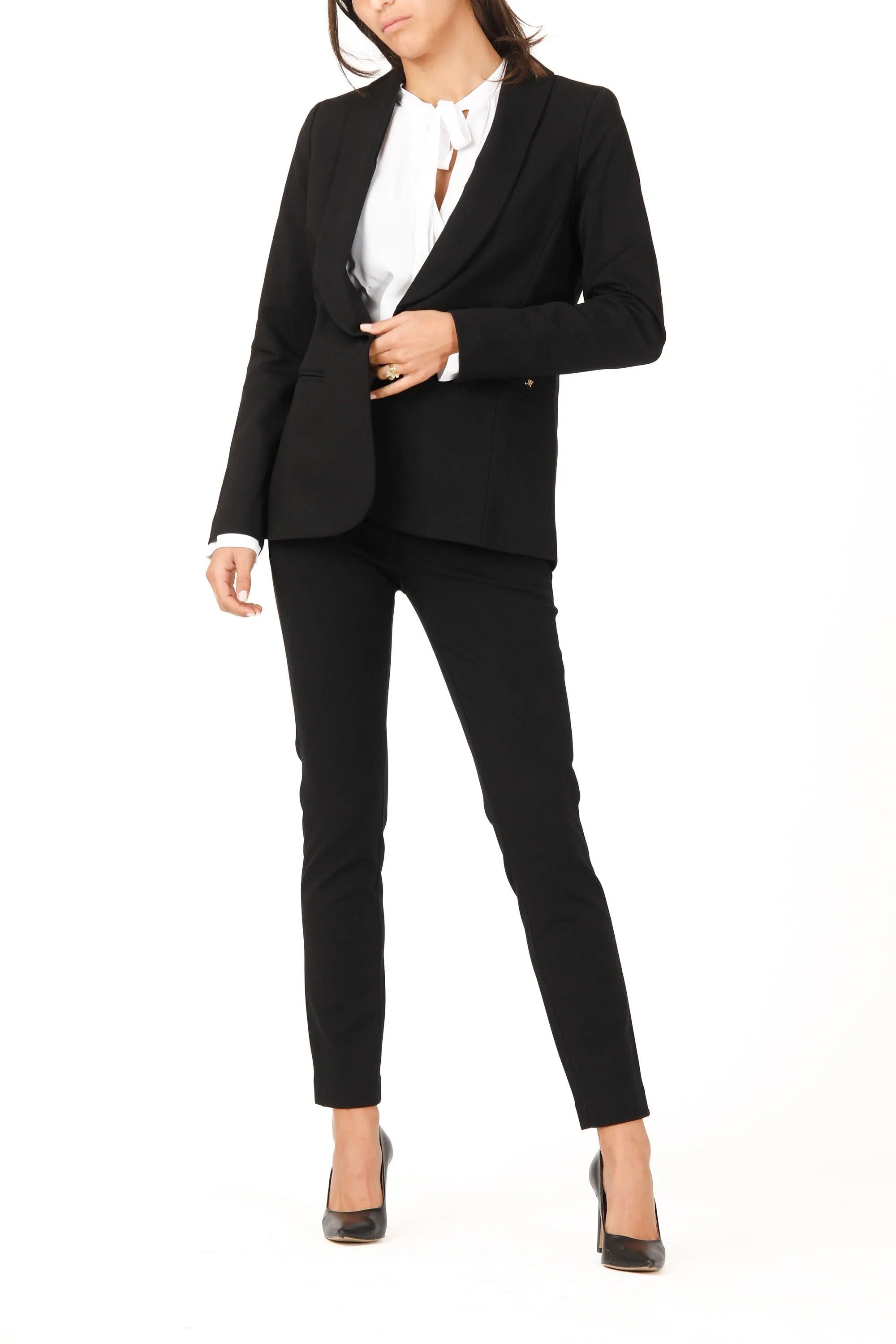 Smoking woman blazer in technical jersey with shawl collar sold by Mason's product image thumbnail 4