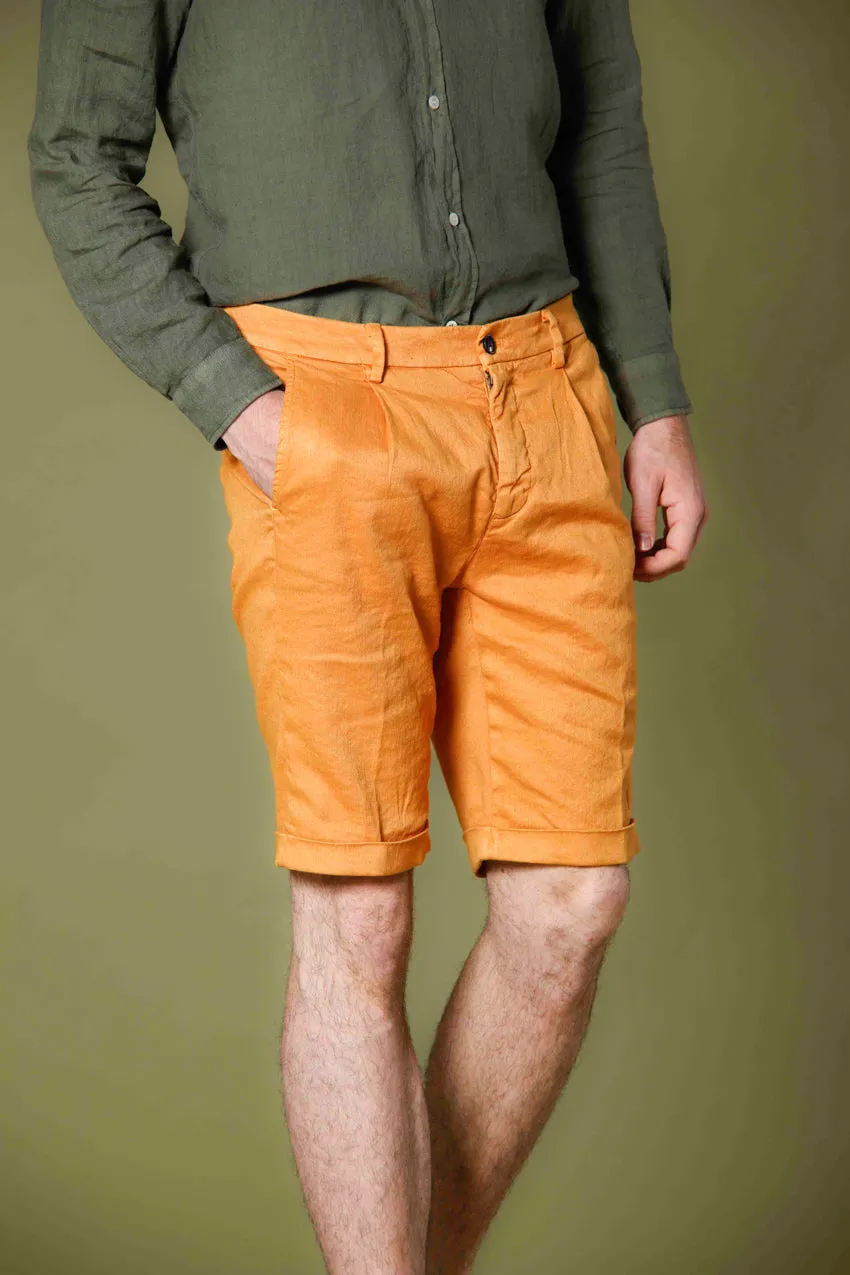 Osaka 1 Pinces men's chino bermuda in twill carrot fit sold by Mason's