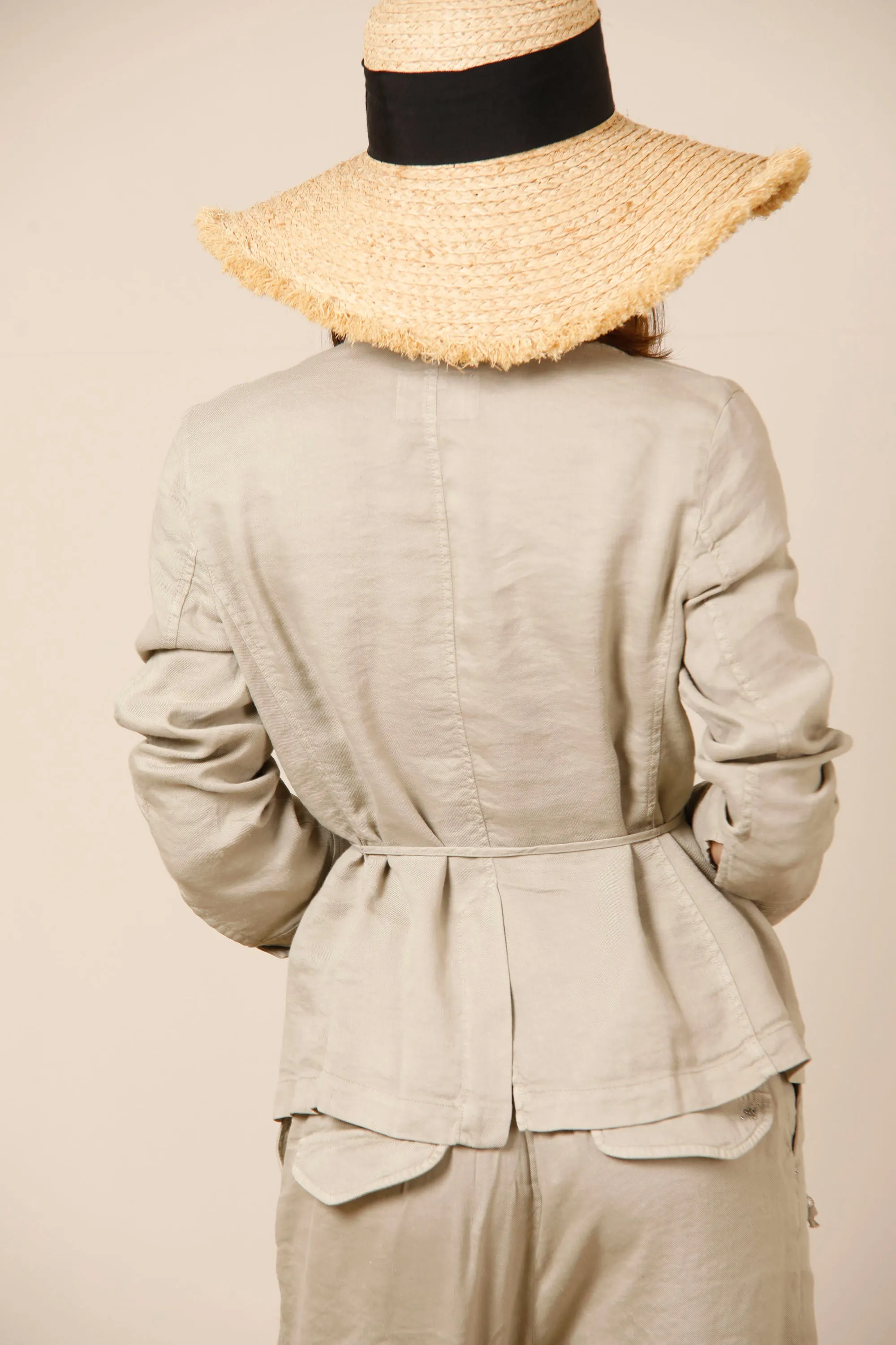 Karen women's field jacket in linen and viscose with large pockets sold by Mason's product image thumbnail 5