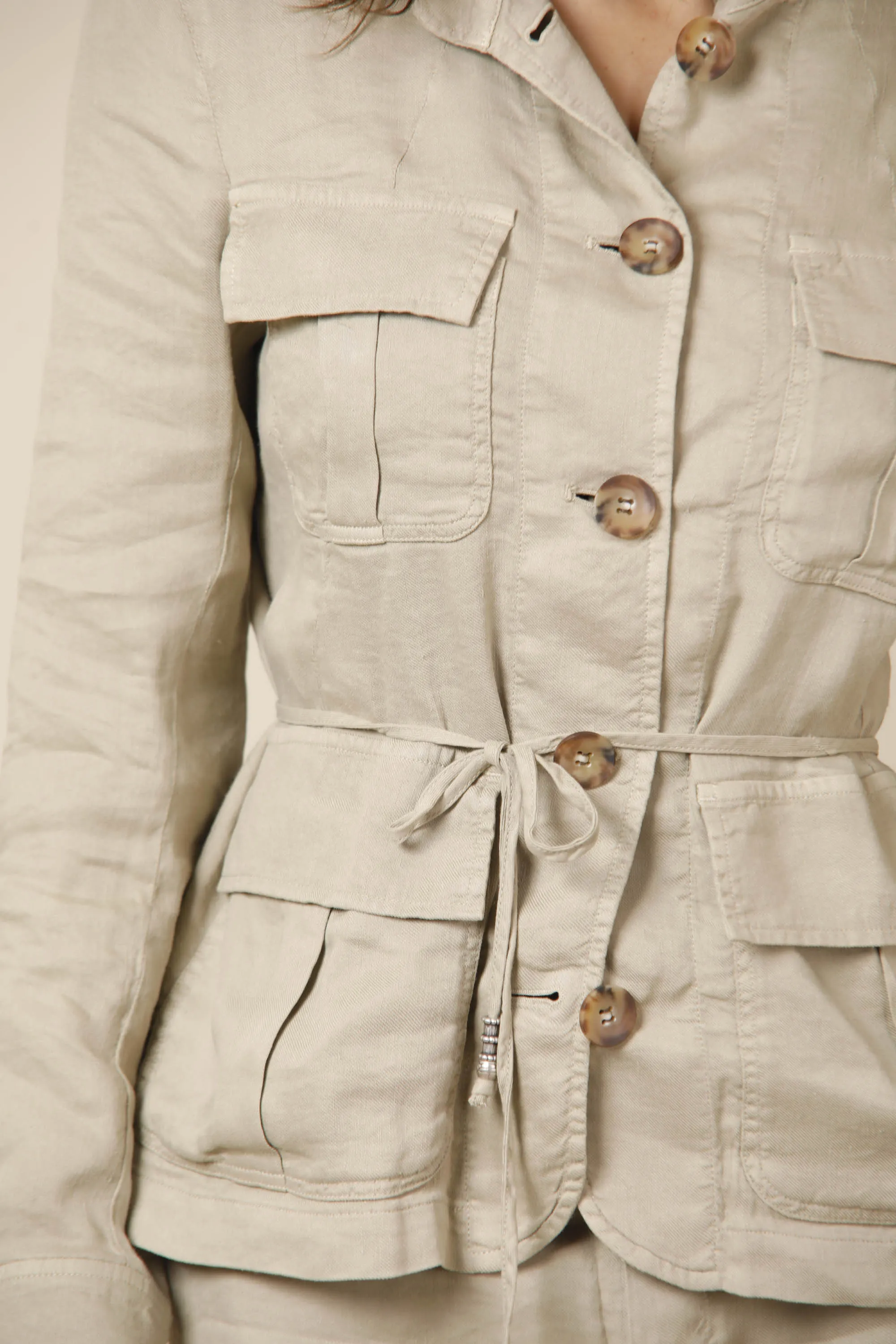 Karen women's field jacket in linen and viscose with large pockets sold by Mason's product image thumbnail 2