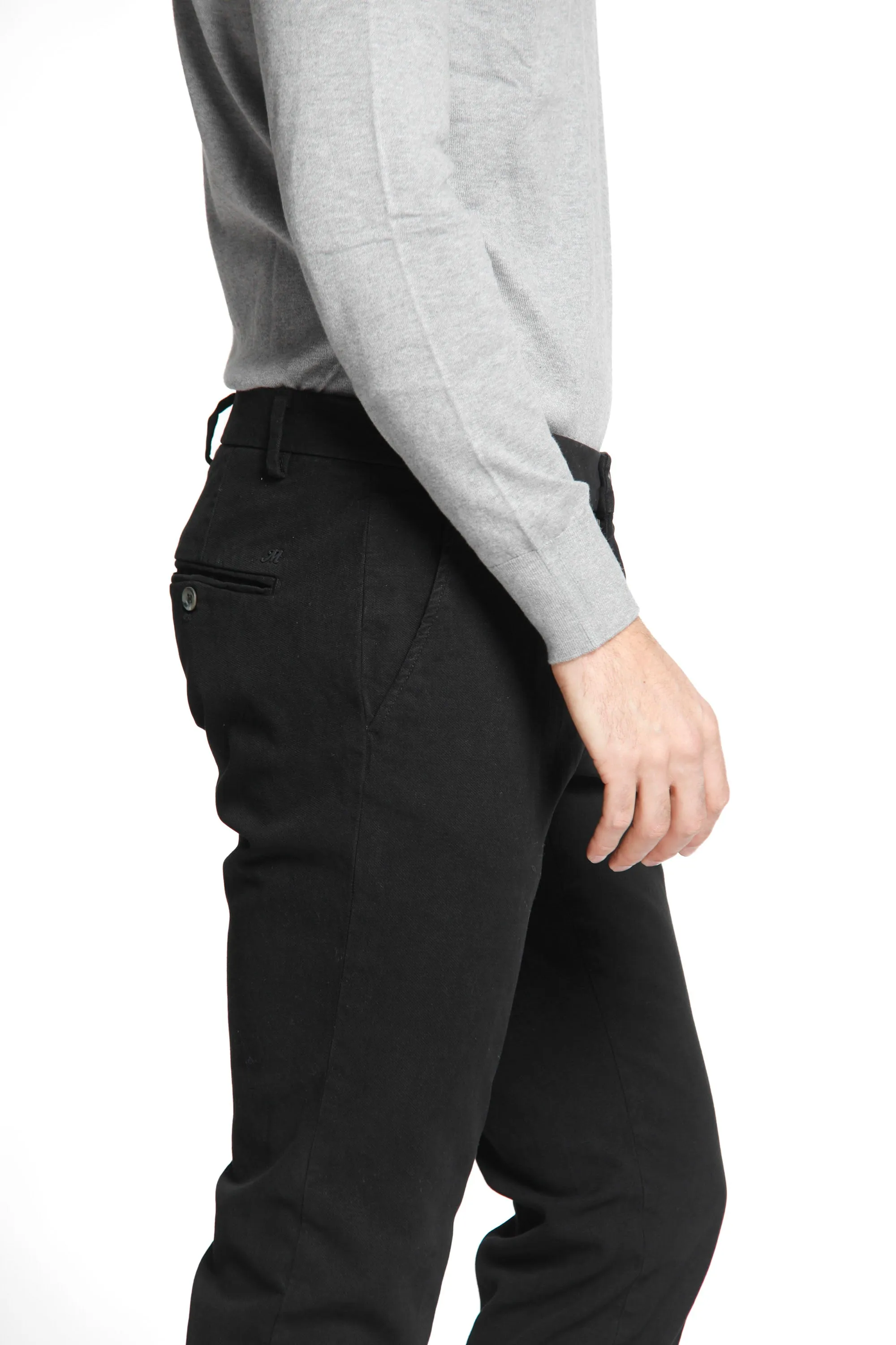 Milano Style man chino pant in gabardine and cotton modal stretch extra slim ① sold by Mason's product image thumbnail 3