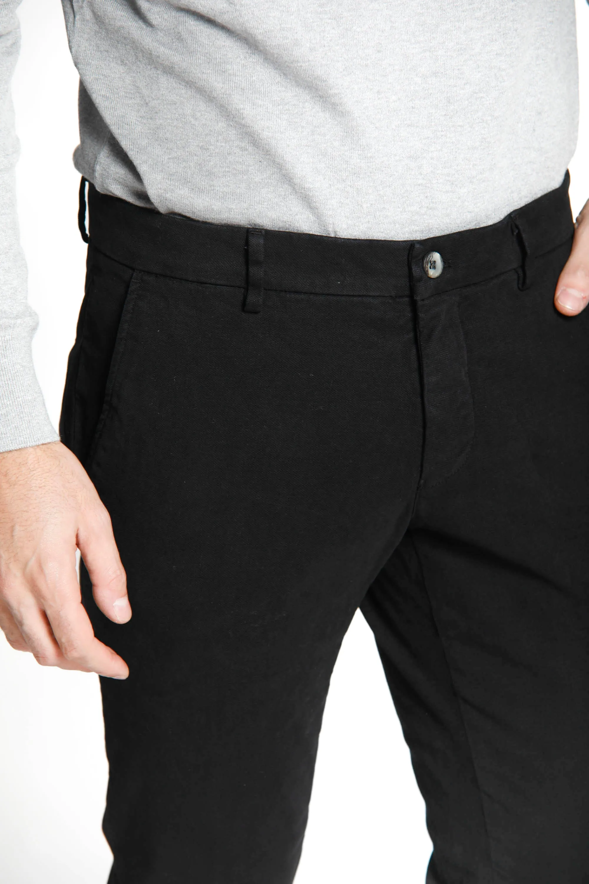 Milano Style man chino pant in gabardine and cotton modal stretch extra slim ① sold by Mason's product image thumbnail 2