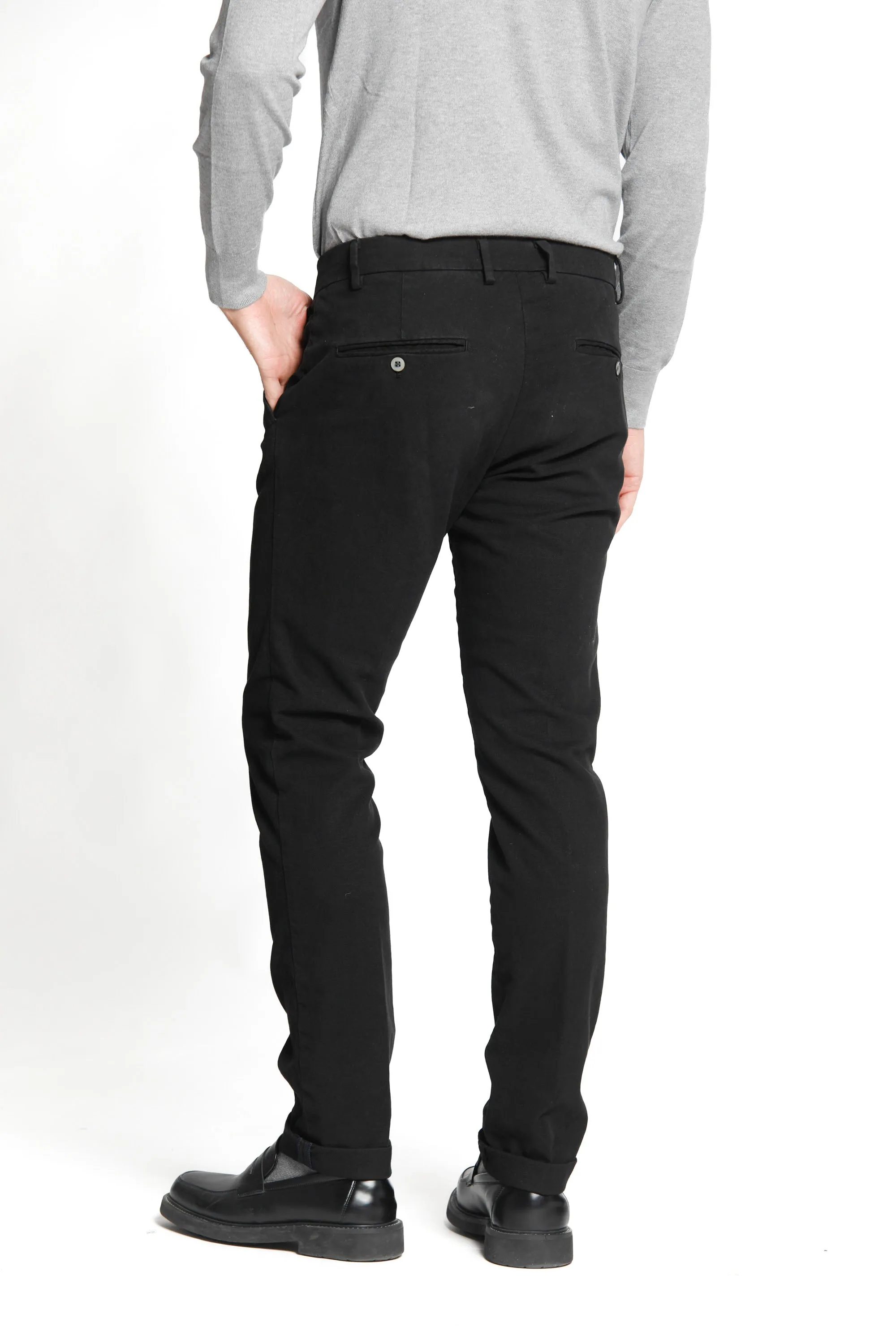 Milano Style man chino pant in gabardine and cotton modal stretch extra slim ① sold by Mason's product image thumbnail 4