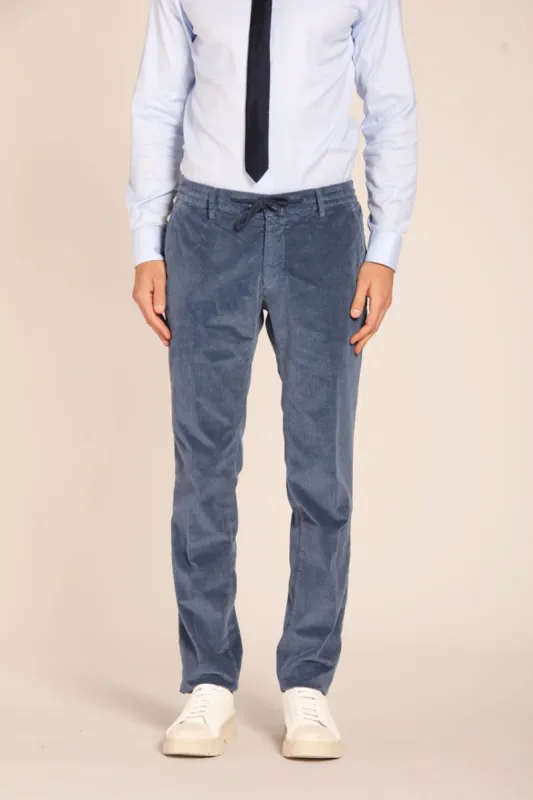 Milano Jogger men's chino pants in velvet 500 stripes extra slim fit  sold by Mason's