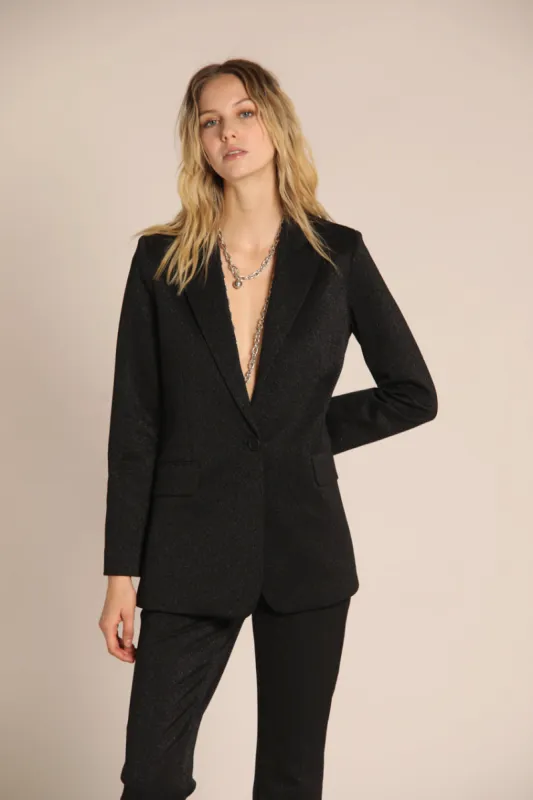 Irene women's long blazer in jersey with lurex sold by Mason's