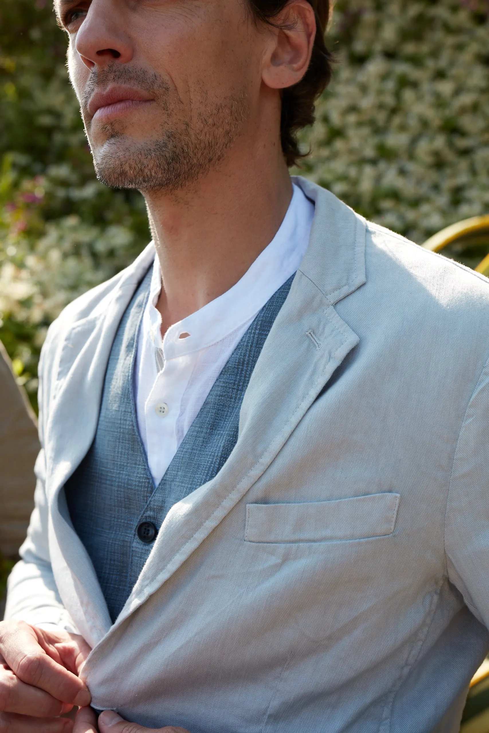 Da Vinci Safari man blazer in linen and cotton sold by Mason's