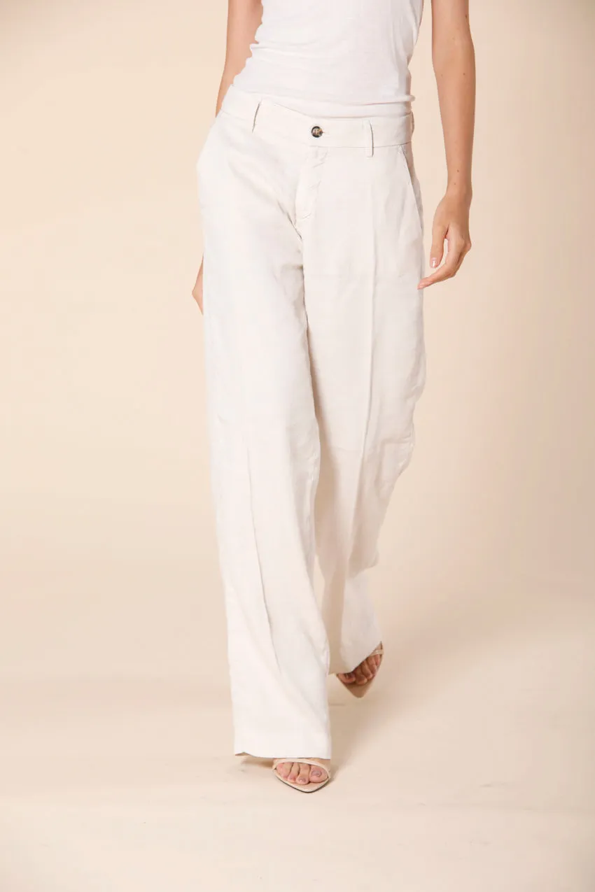 New York Straight women's chino pants in linen blend straight sold by Mason's
