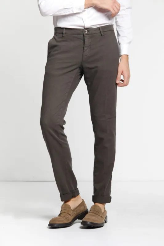 Milano men's chino pants in gabardine stretch extra slim fit ① sold by Mason's
