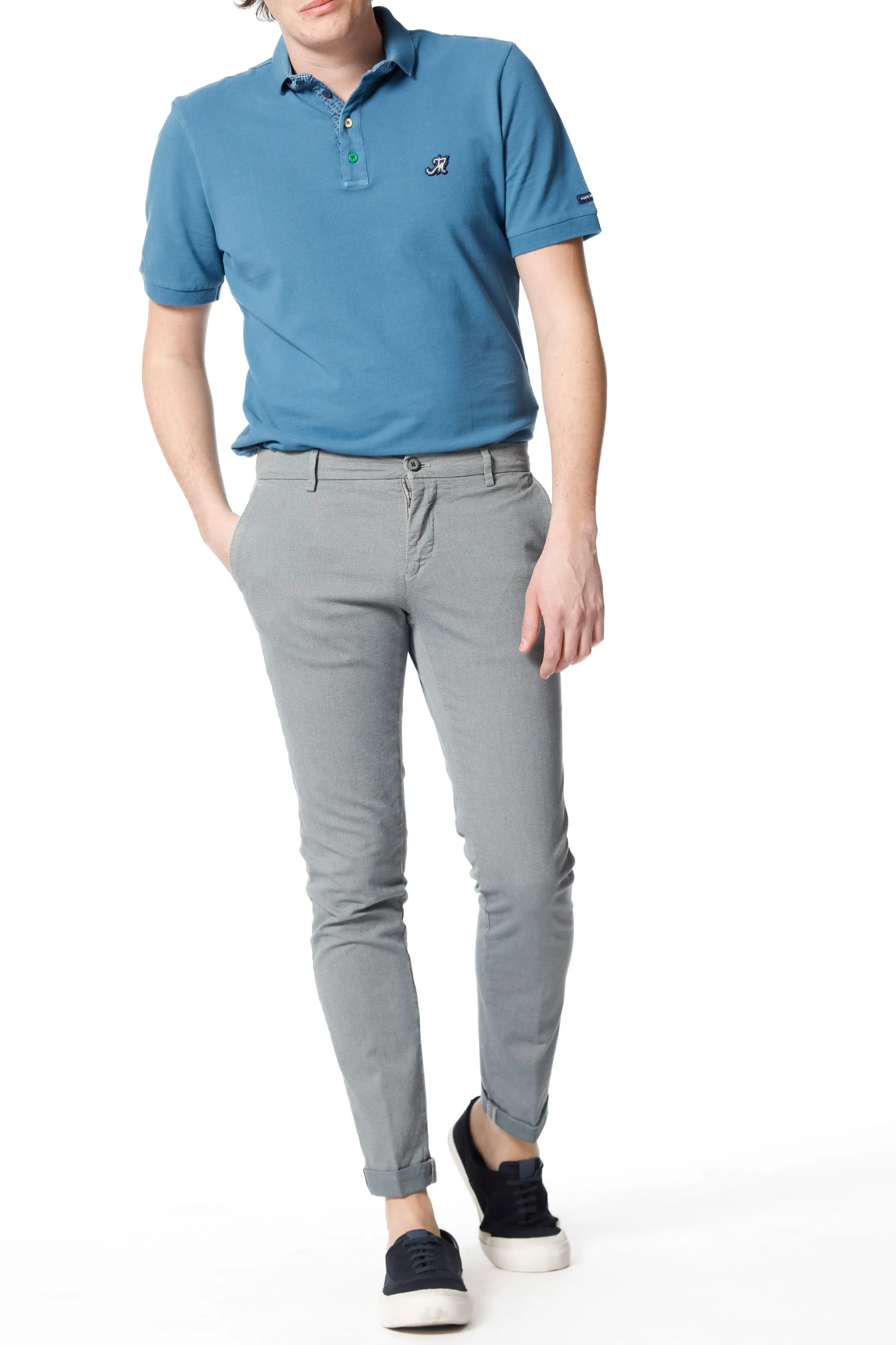 Milano Style man chino pants in cotton jacquard pattern extra slim sold by Mason's product image thumbnail 2