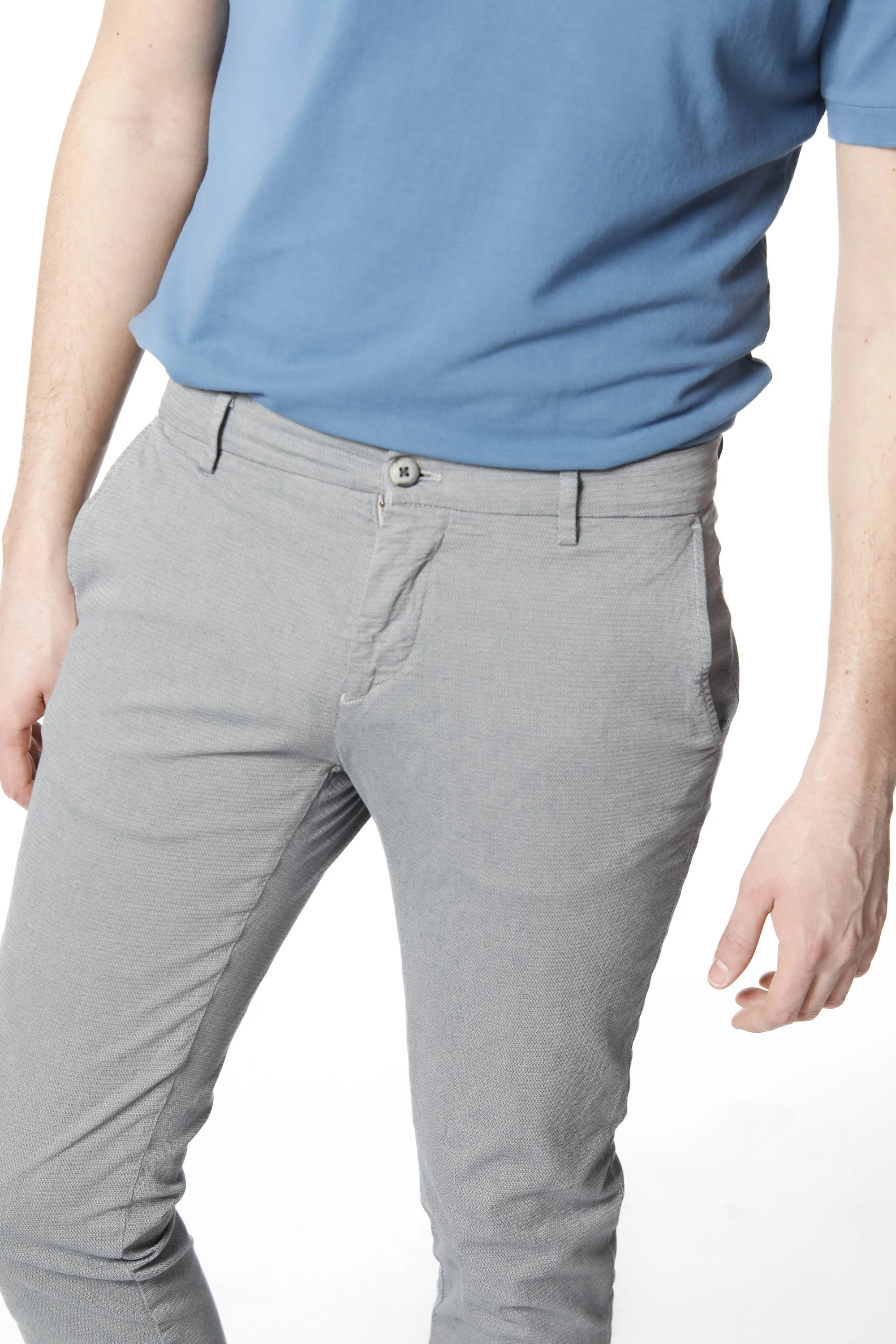 Milano Style man chino pants in cotton jacquard pattern extra slim sold by Mason's product image thumbnail 3