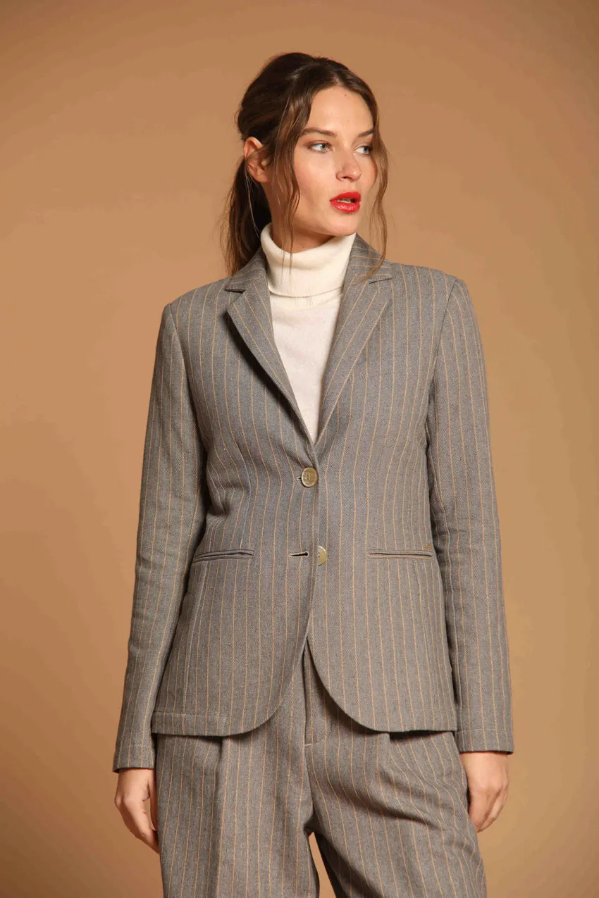 Helena women's blazer in cotton with a striped design lurex sold by Mason's