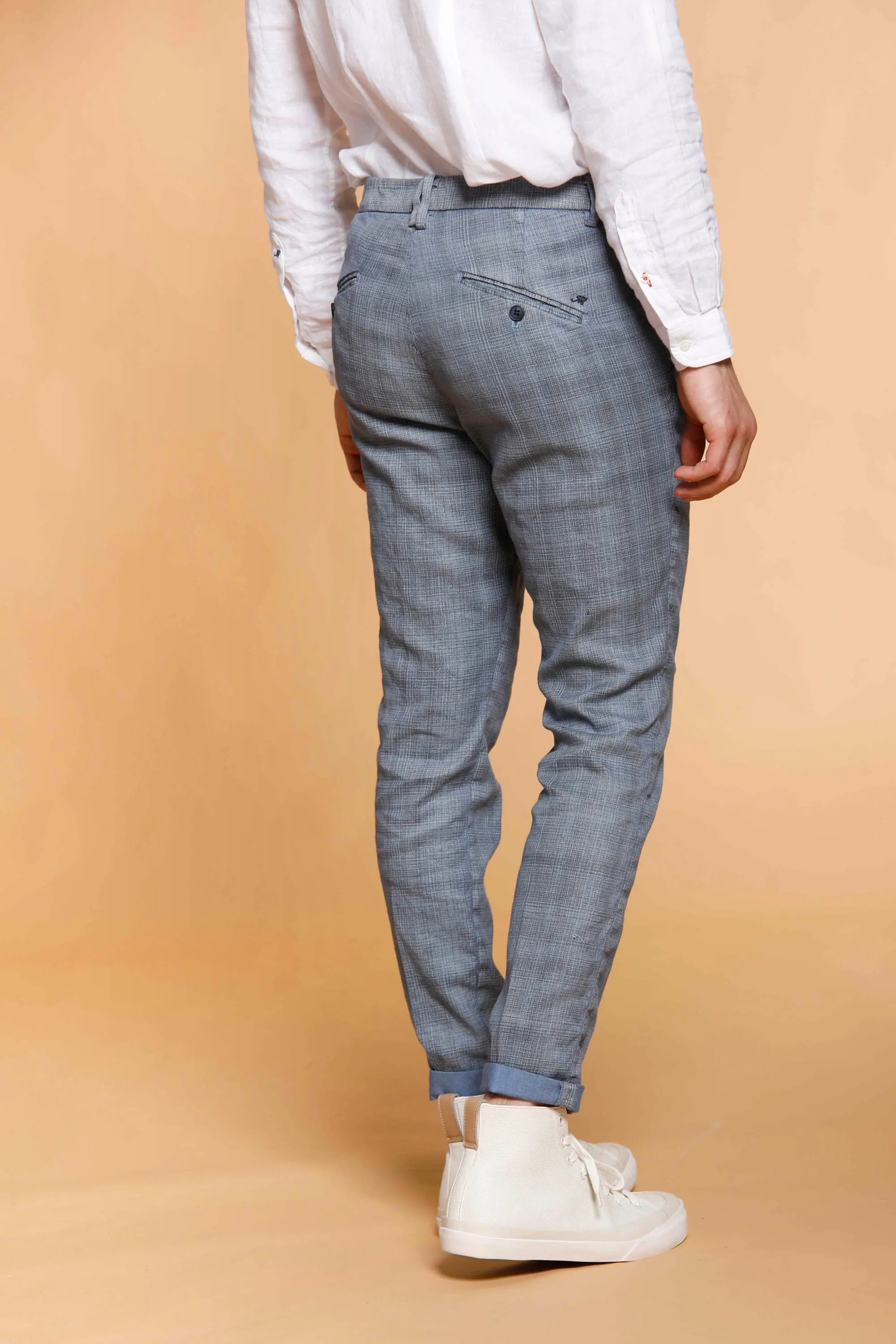 Osaka 1 Pinces man chino pants in linen with micro wales pattern carrot fit sold by Mason's product image thumbnail 5