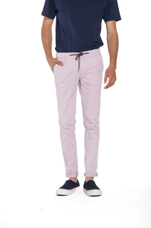 Milano Jogger man chino pants in cotton and tencel extra slim sold by Mason's