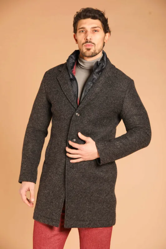 Los Angeles men's  coat in wool-effect cotton cloth with microfantasy resca regular fit sold by Mason's